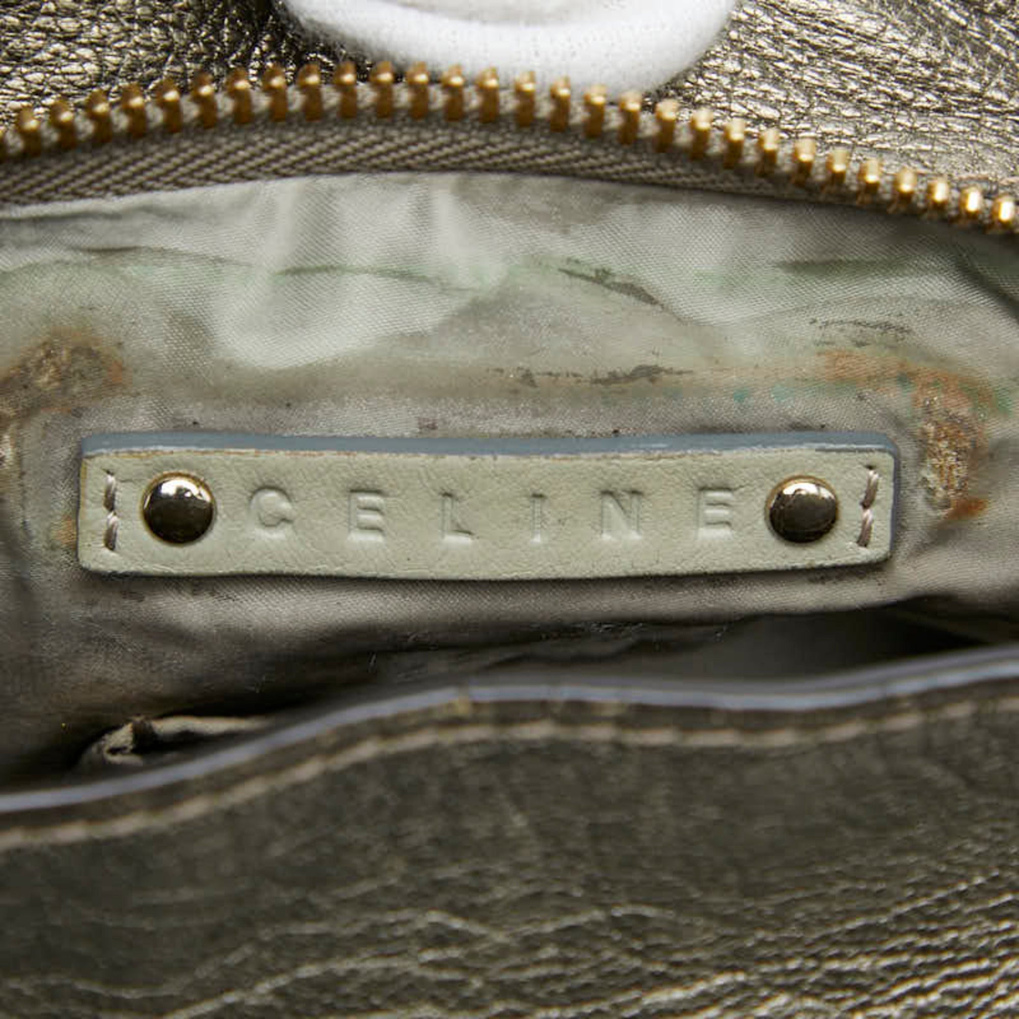 Celine Metallic Bronze Leather Shoulder Bag (Pre-Owned)