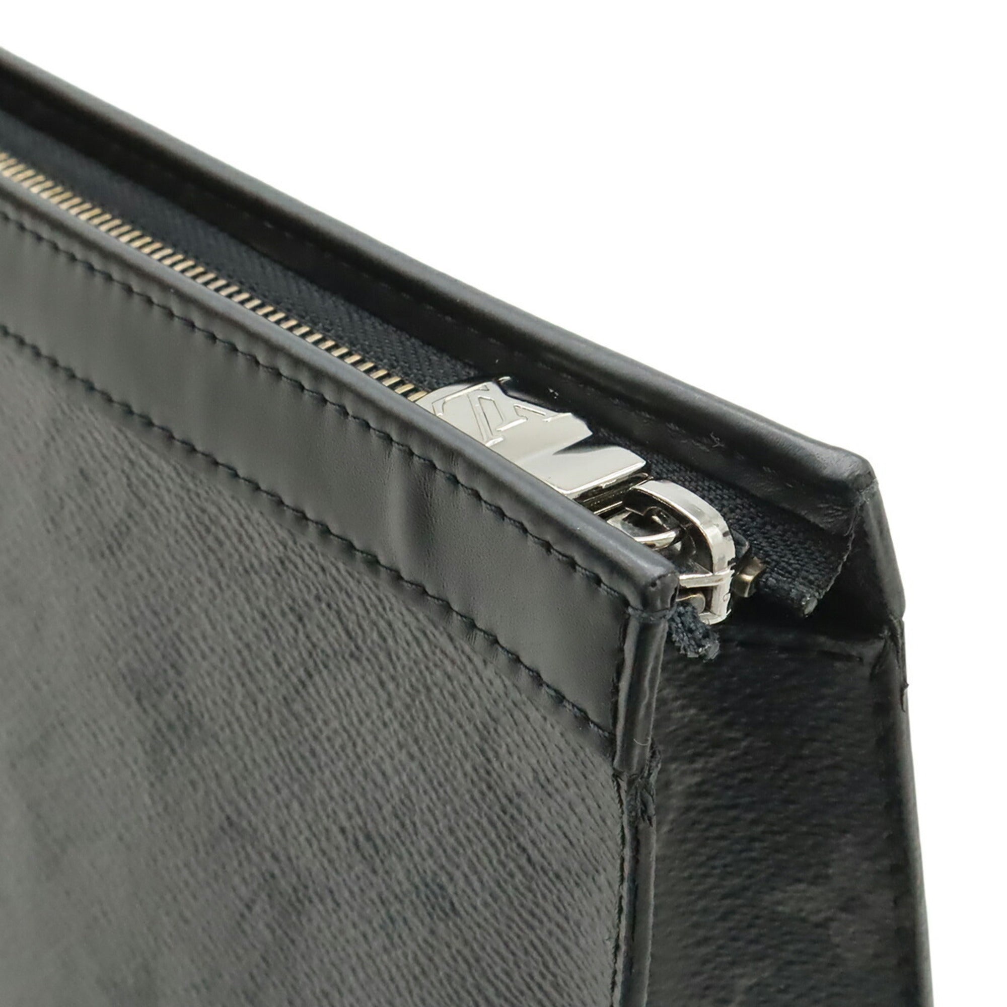 Louis Vuitton Black Gray Monogram Eclipse Clutch Bag Handbag Pochette Pouch (Pre-Owned)