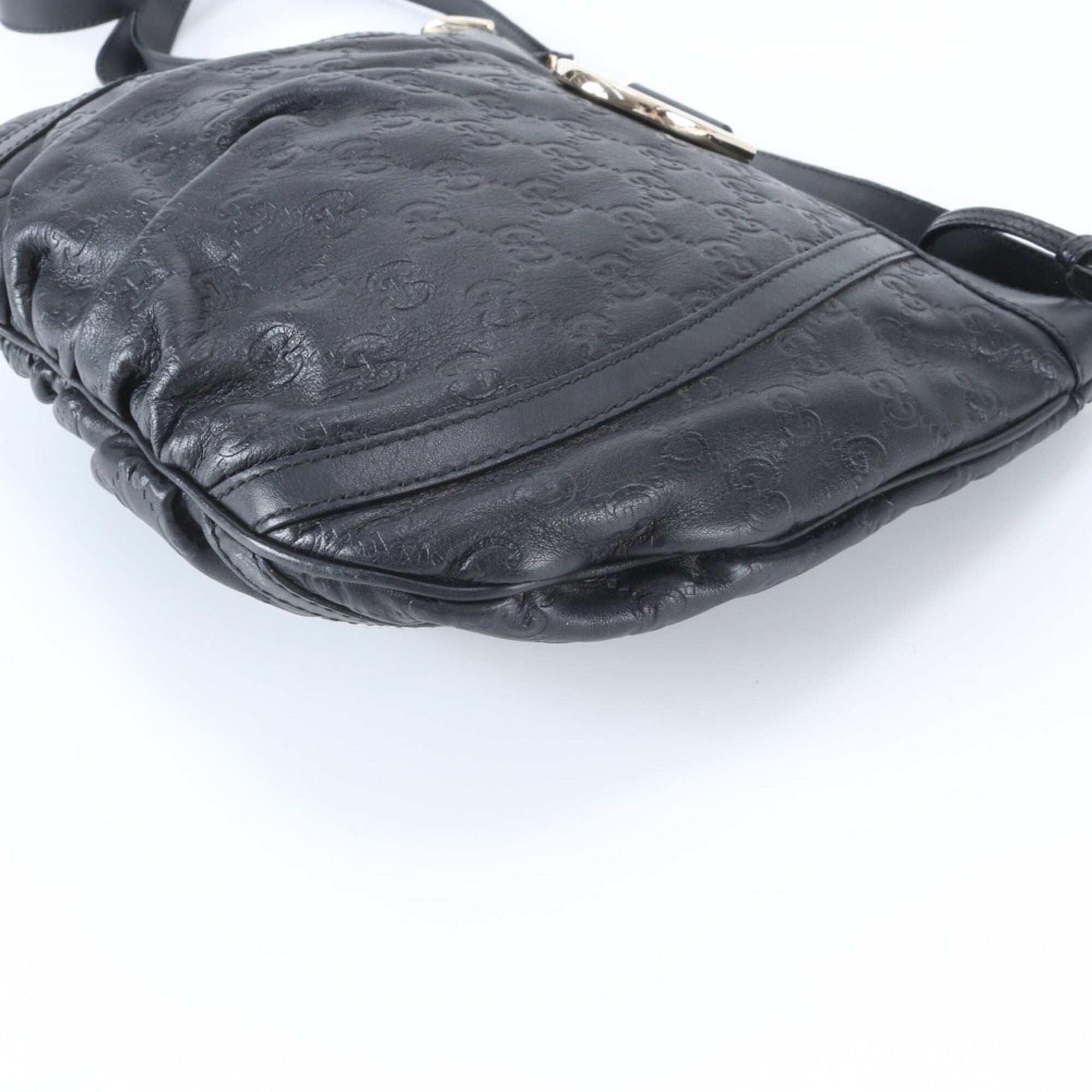 Gucci Abbey Black Leather Shoulder Bag Tote Bag (Pre-Owned)