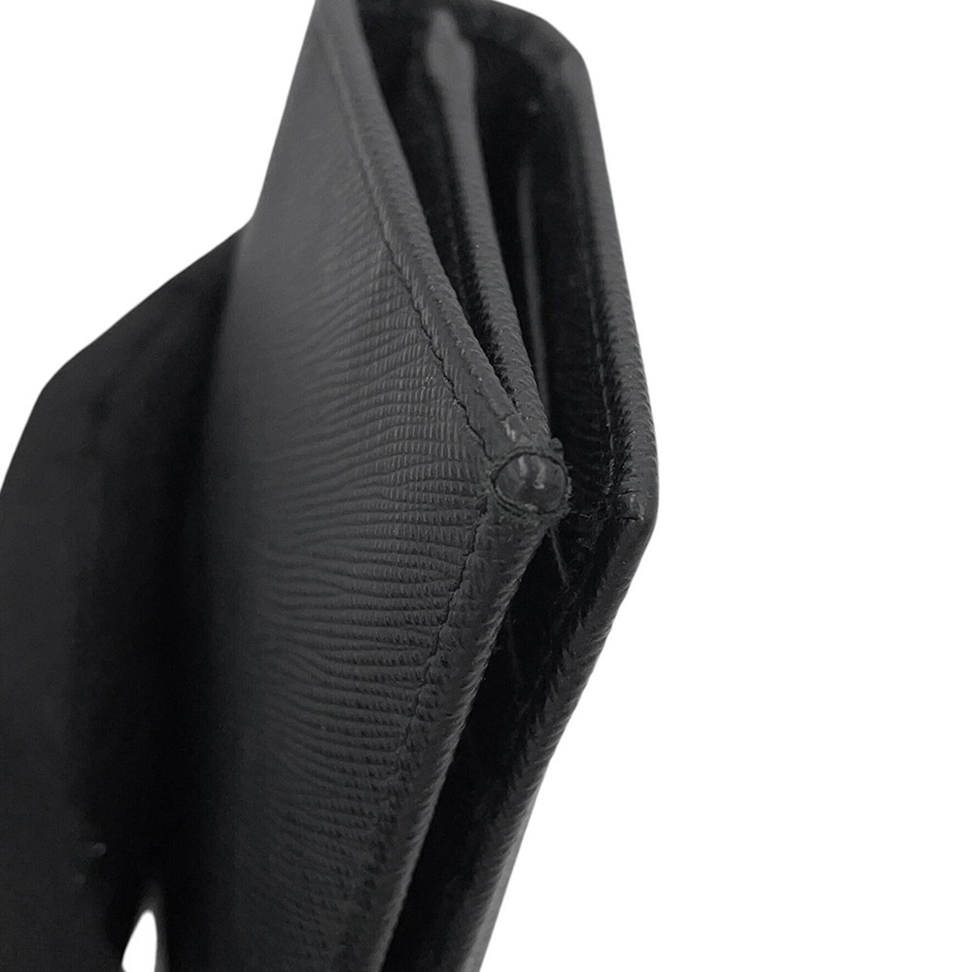 Prada Black Saffiano Leather Long Wallet (Bi-Fold) (Pre-Owned)