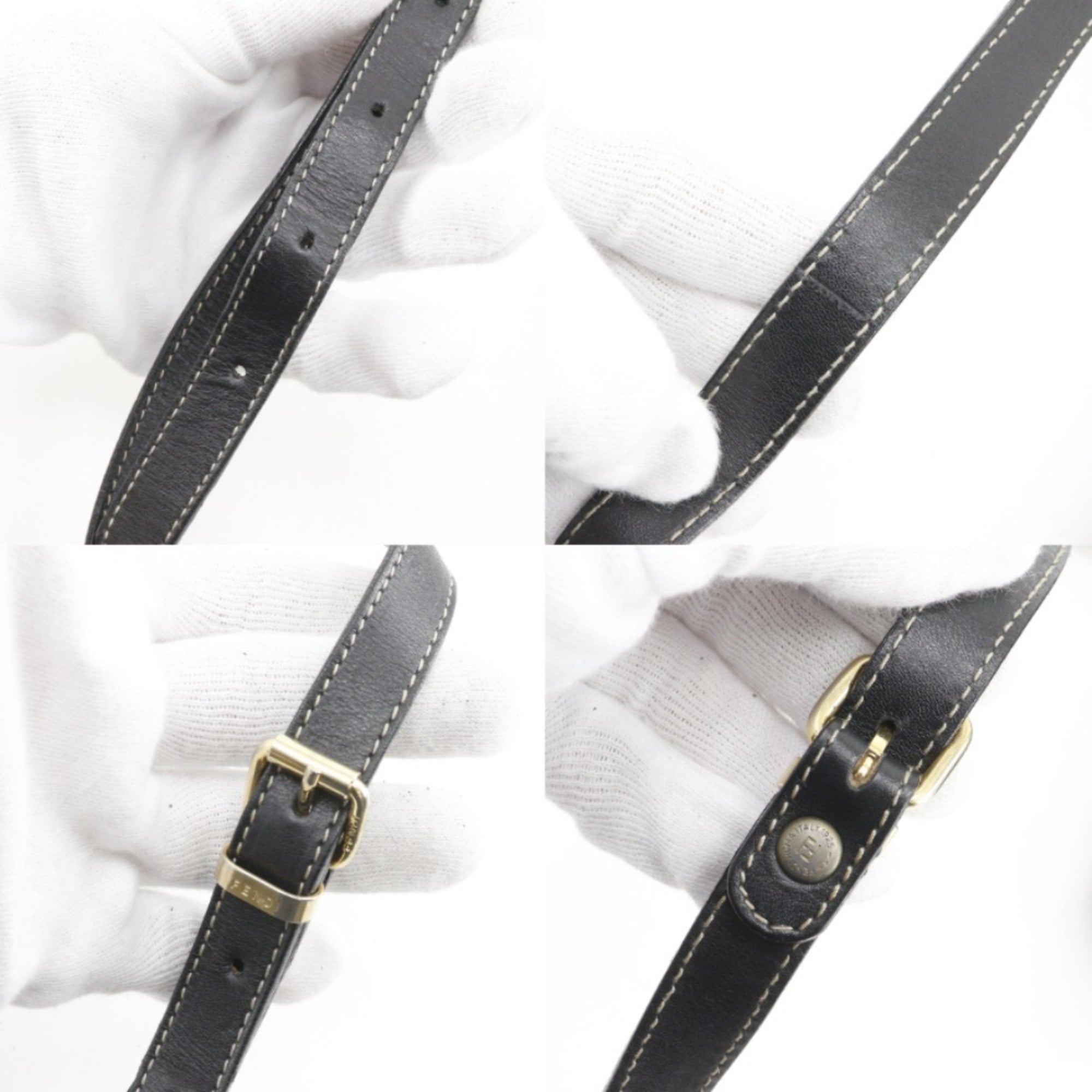 Fendi Zucchino Gray Zucchino Pochette Shoulder Bag (Pre-Owned)