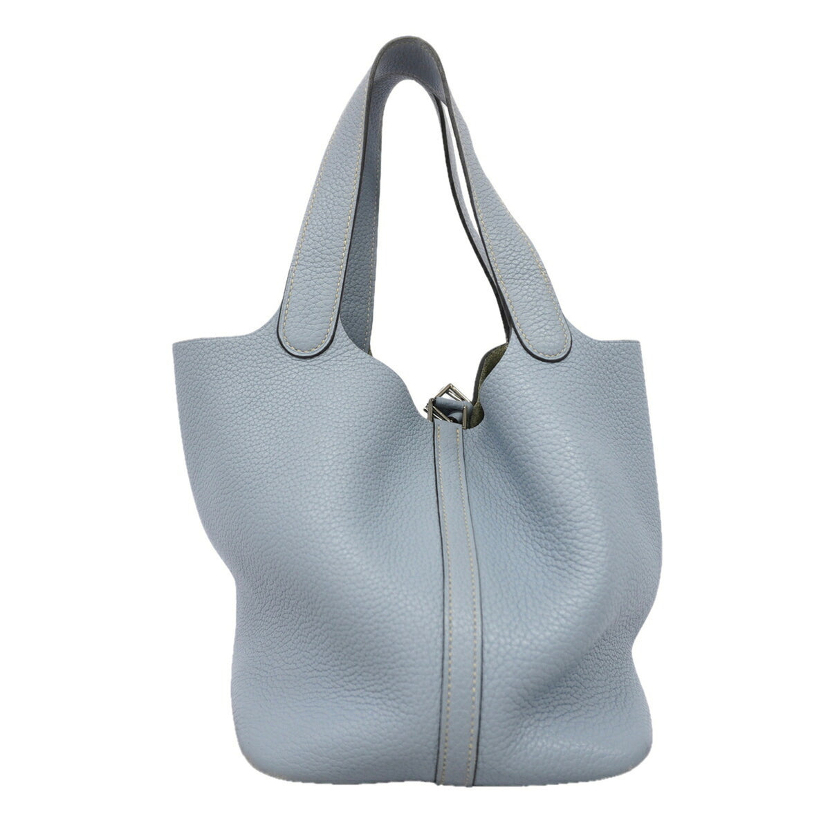 Hermes Blue Lin Taurillon Clemence Leather Handbag (Pre-Owned)