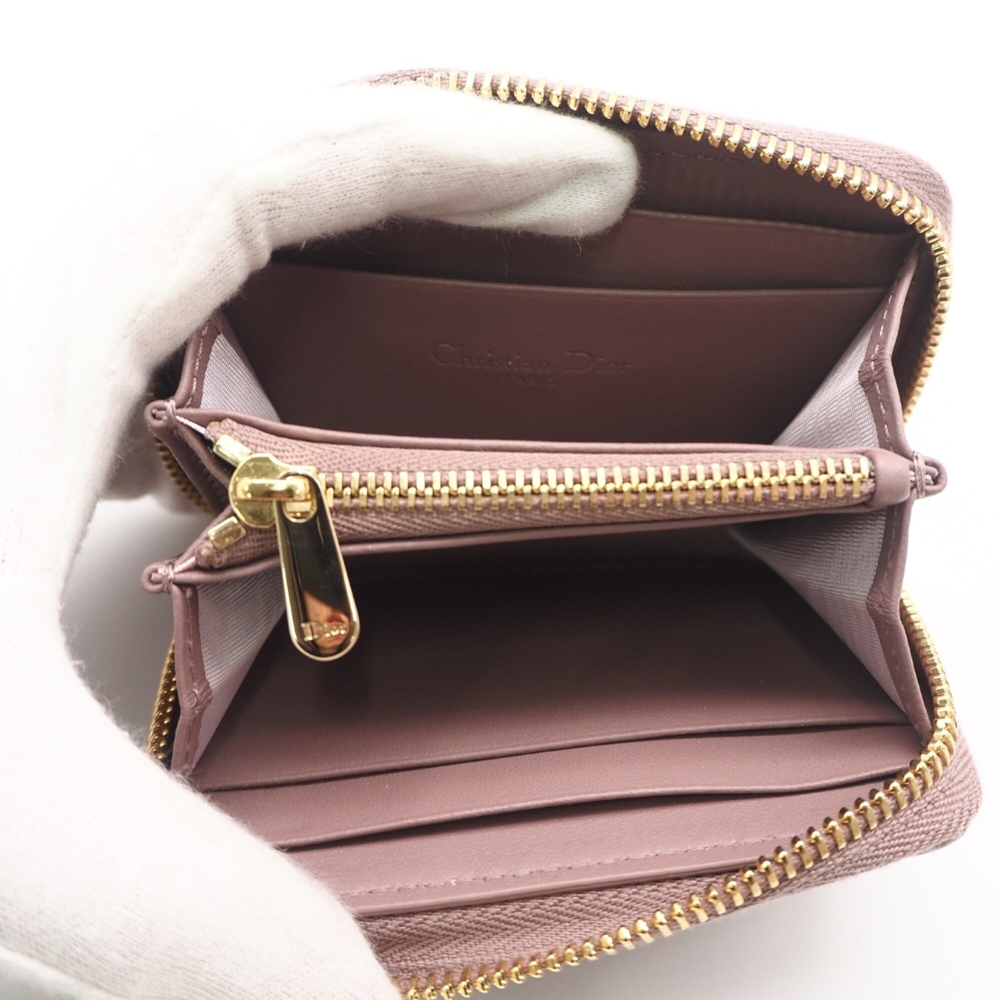 Christian Dior Purple Leather Coin Purse/Coin Case (Pre-Owned)