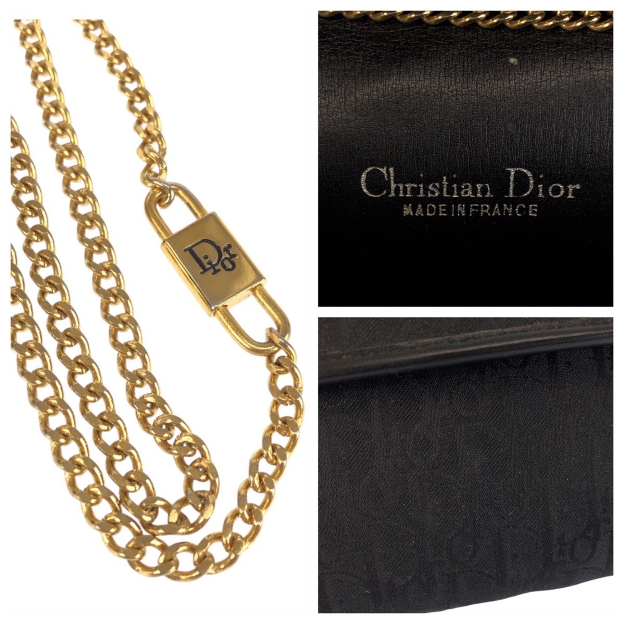 Christian Dior Black Canvas Pochette Shoulder Bag (Pre-Owned)