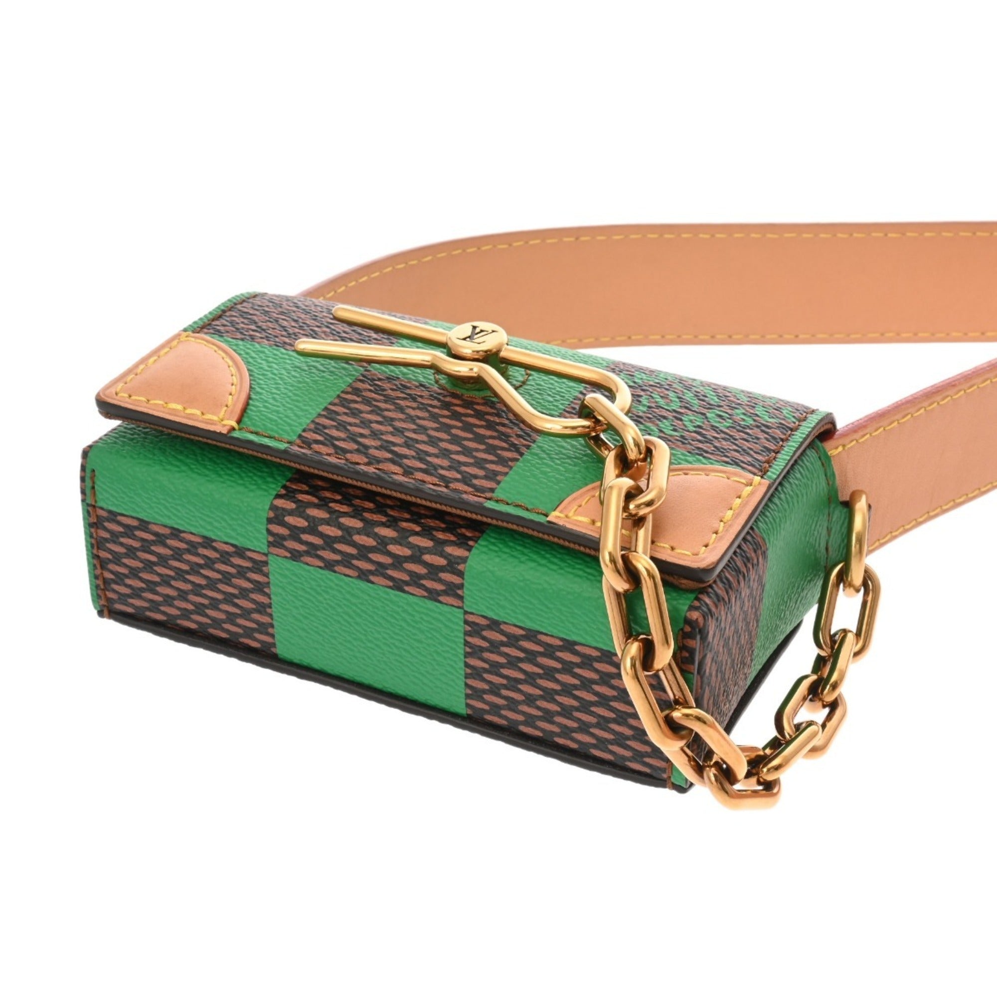 Louis Vuitton Brown Green Damier Canvas Shoulder Bag (Pre-Owned)