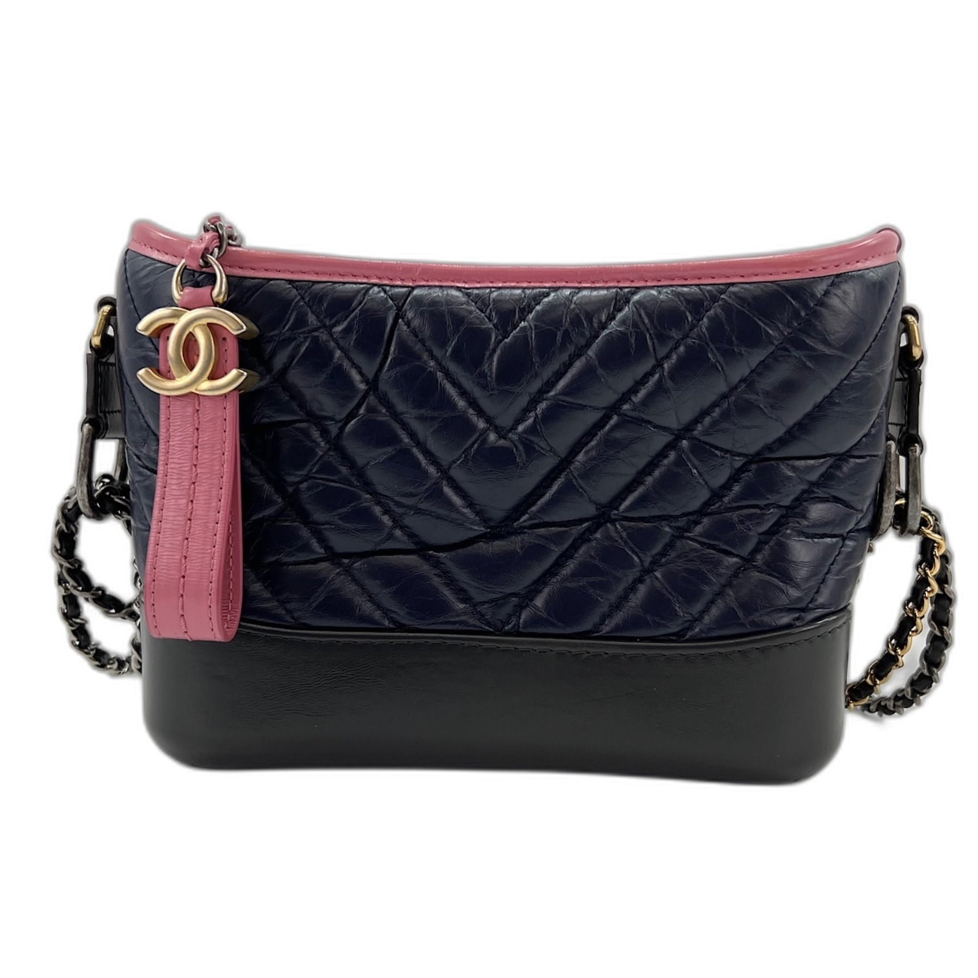 Chanel Navy Leather Shoulder Bag (Pre-Owned)