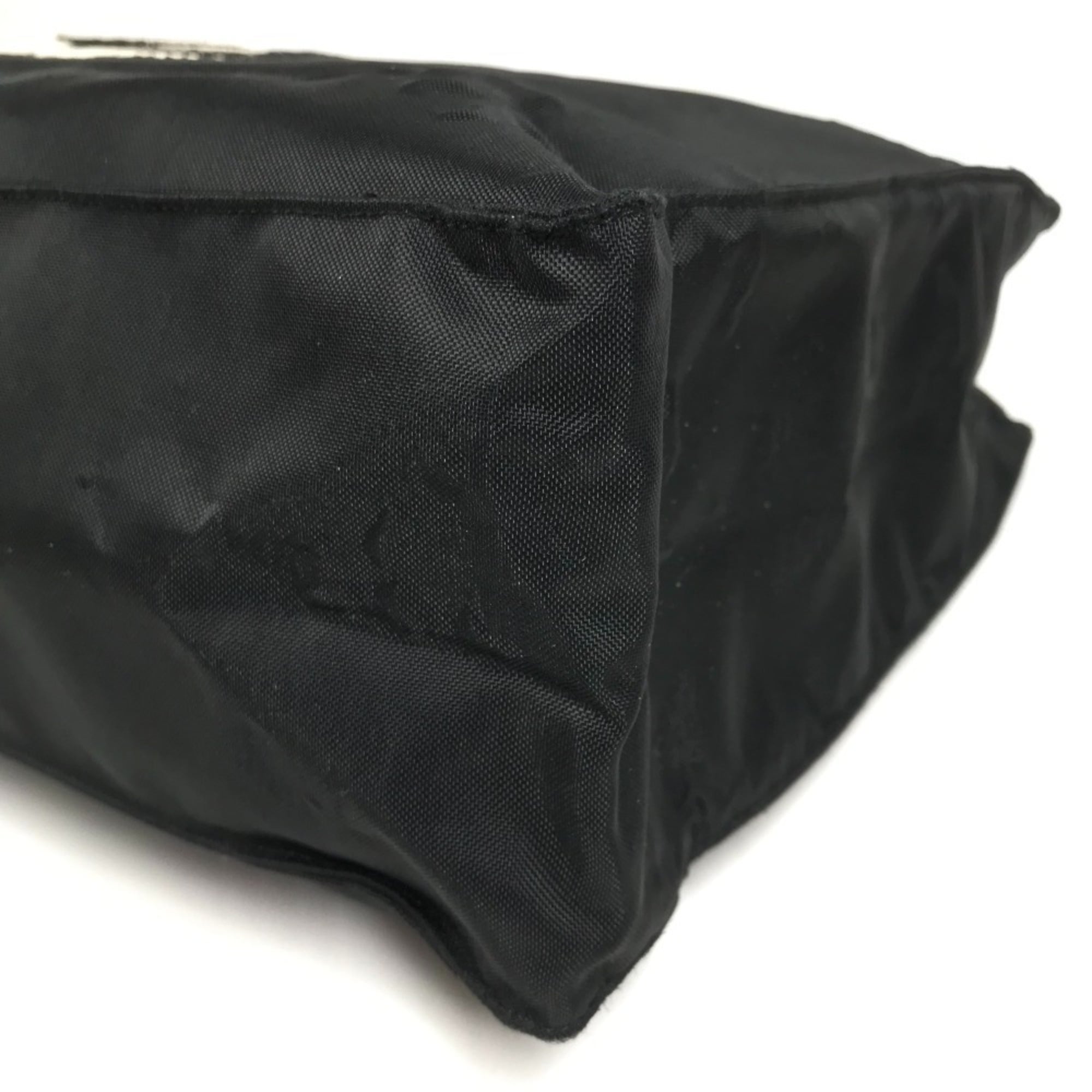 Chanel Black White Nylon Shoulder Bag Tote Bag (Pre-Owned)