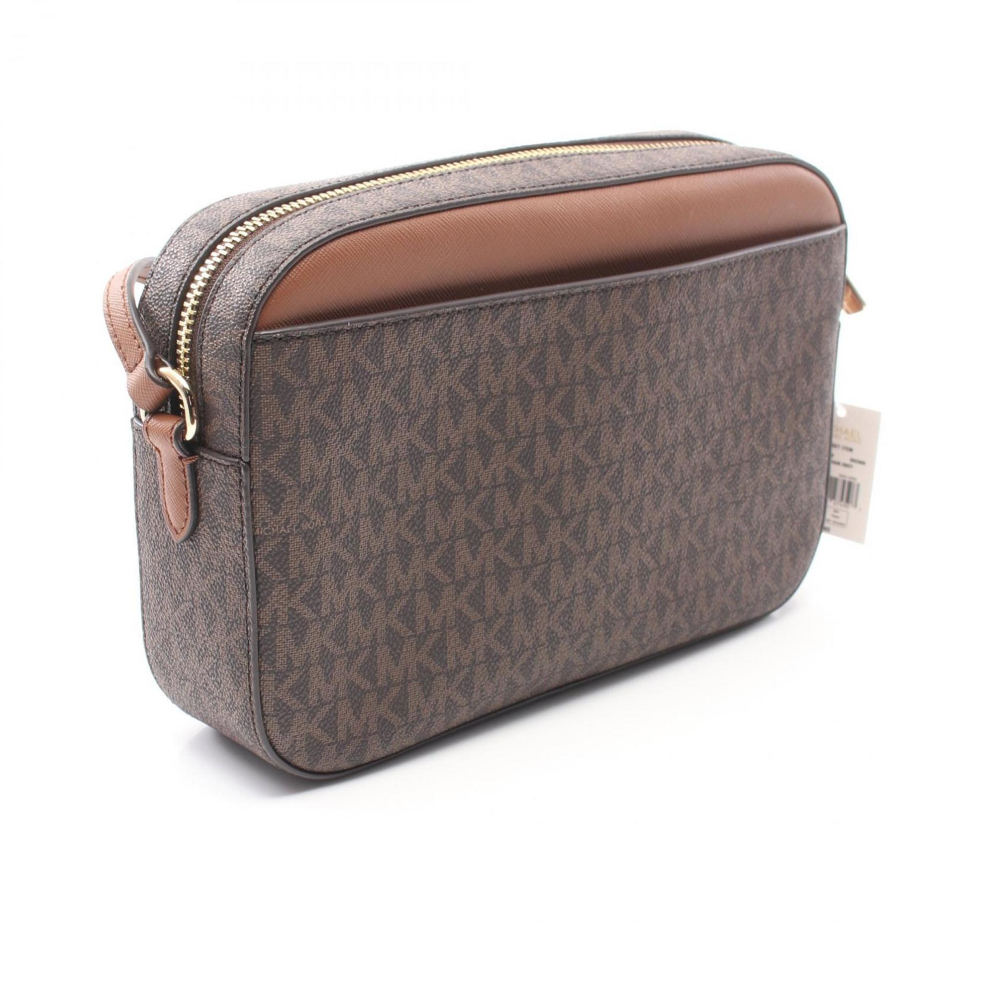 Michael Kors Brown Coated Canvas Leather Shoulder Bag (Pre-Owned)