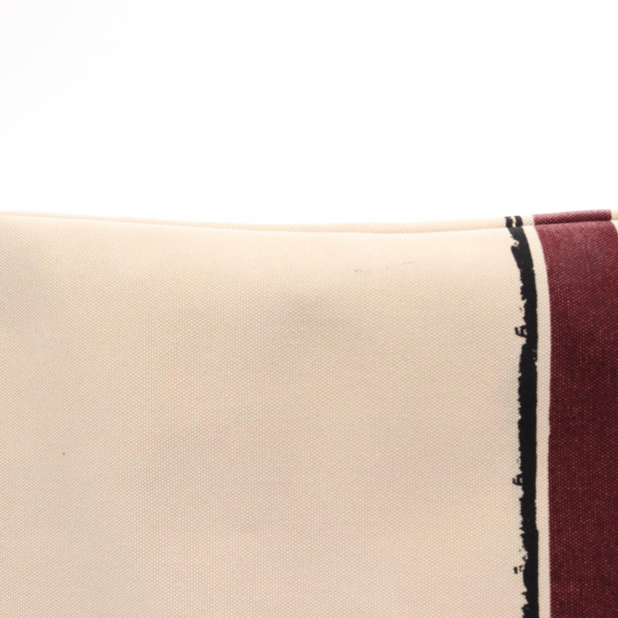 Prada Beige Black Bordeaux Canvas Handbag Tote Bag (Pre-Owned)