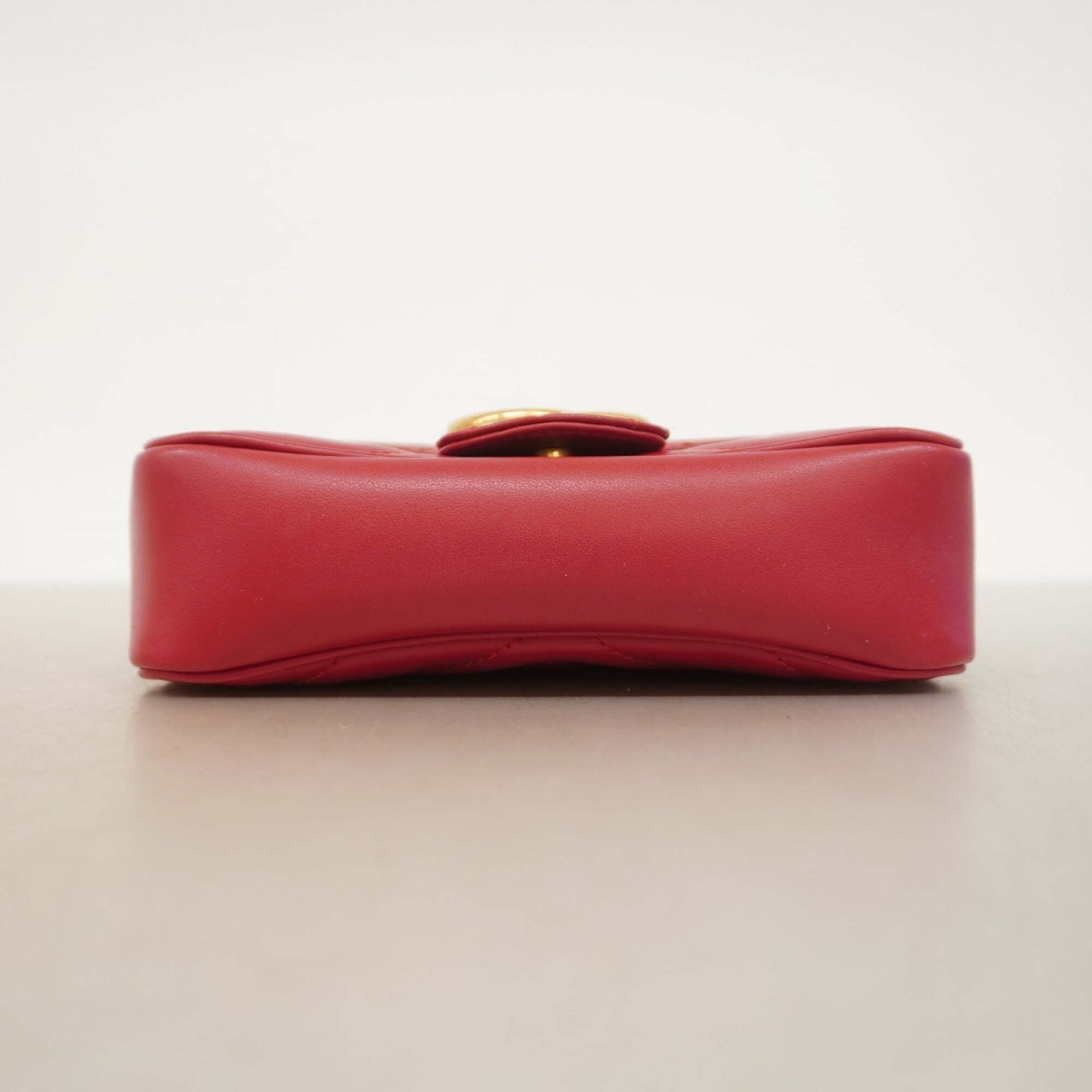 Gucci Red Color Leather Shoulder Bag (Pre-Owned)