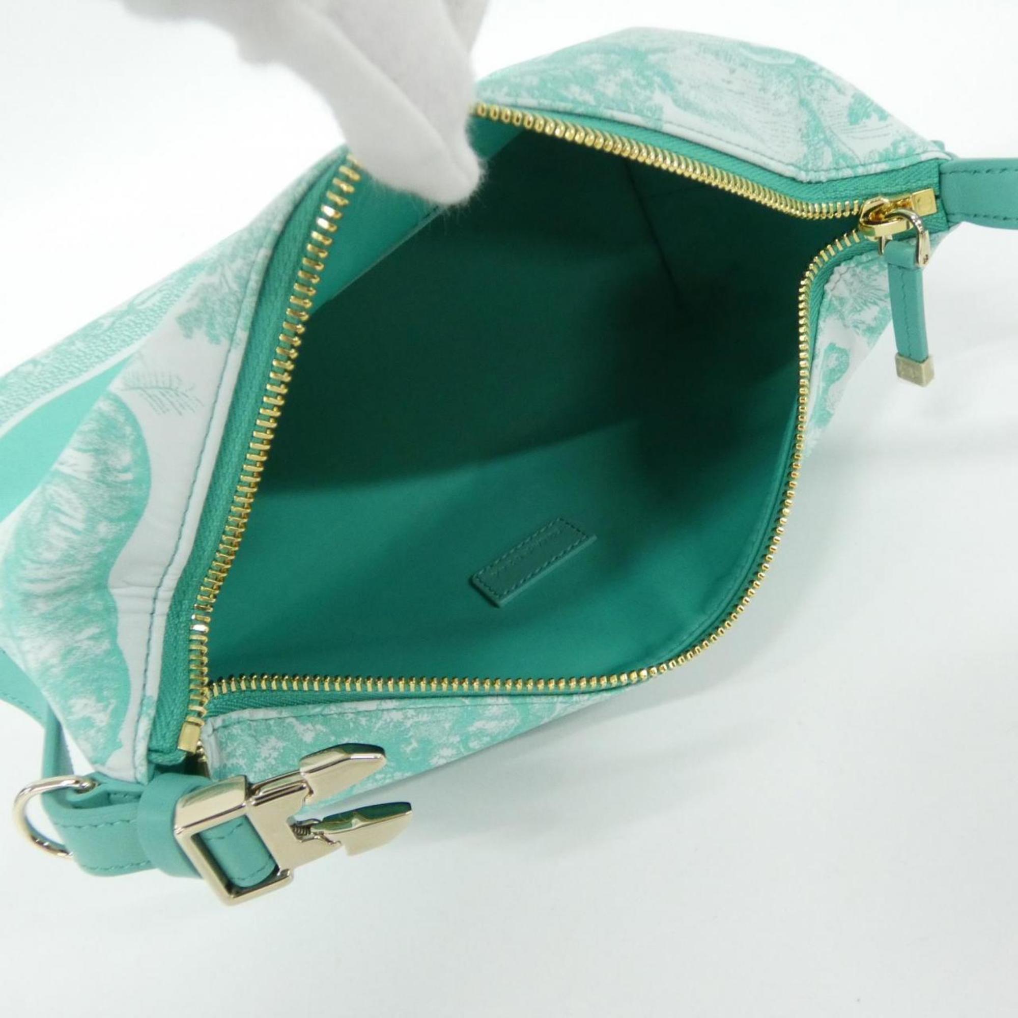 Christian Dior Green Canvas Handbag Pouch (Pre-Owned)