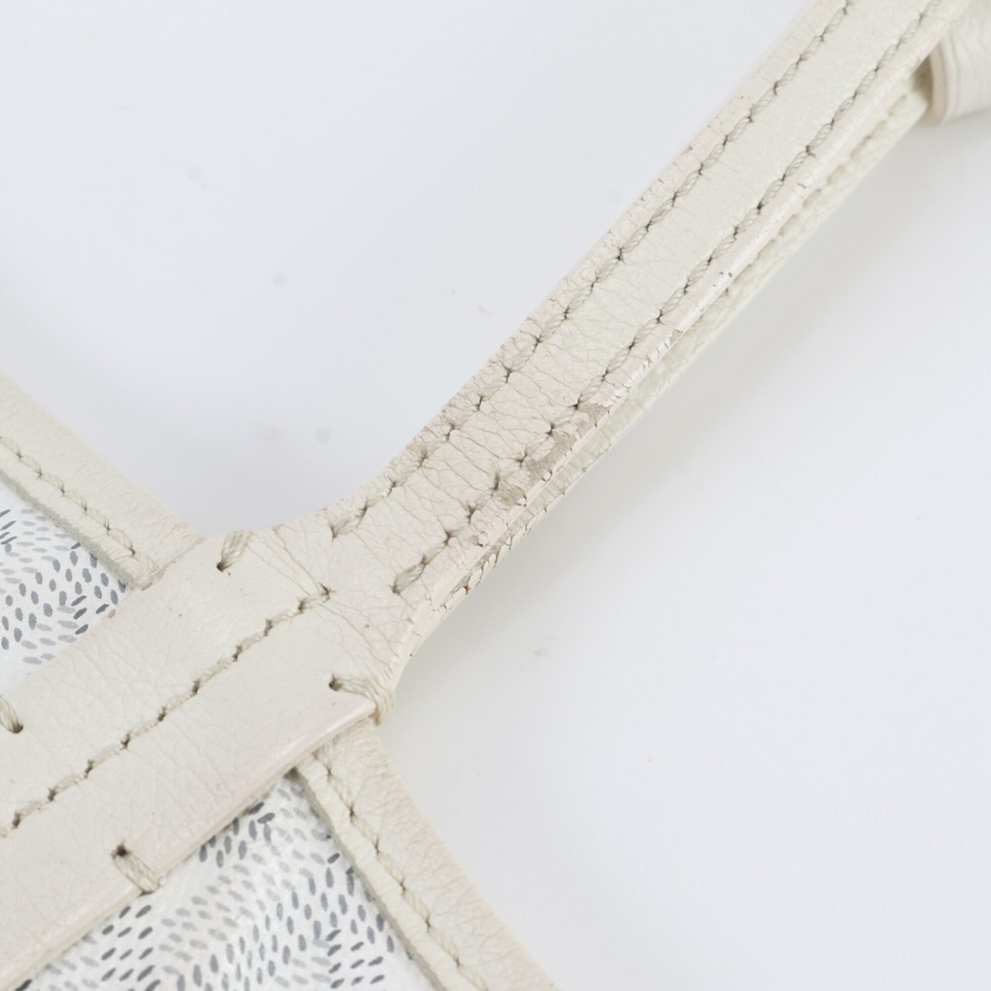 Goyard White Leather Handbag Shoulder Bag Tote Bag (Pre-Owned)
