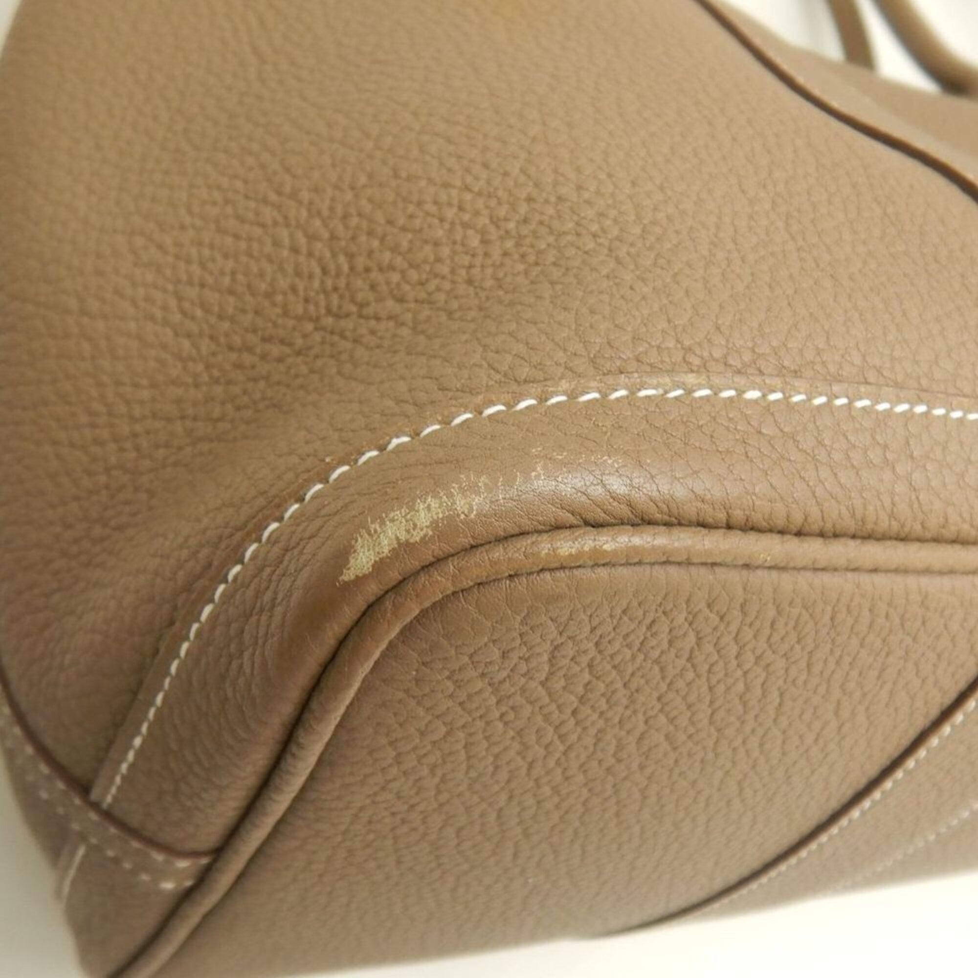 Hermes Etoupe Gray Negonda Leather Handbag (Pre-Owned)