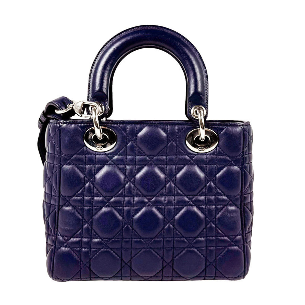 Christian Dior Navy Leather Handbag Shoulder Bag (Pre-Owned)