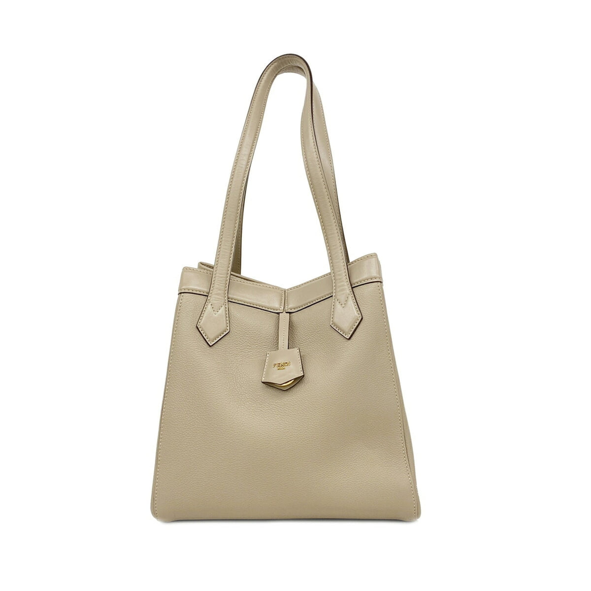 Fendi Grayish Leather Shoulder Bag (Pre-Owned)