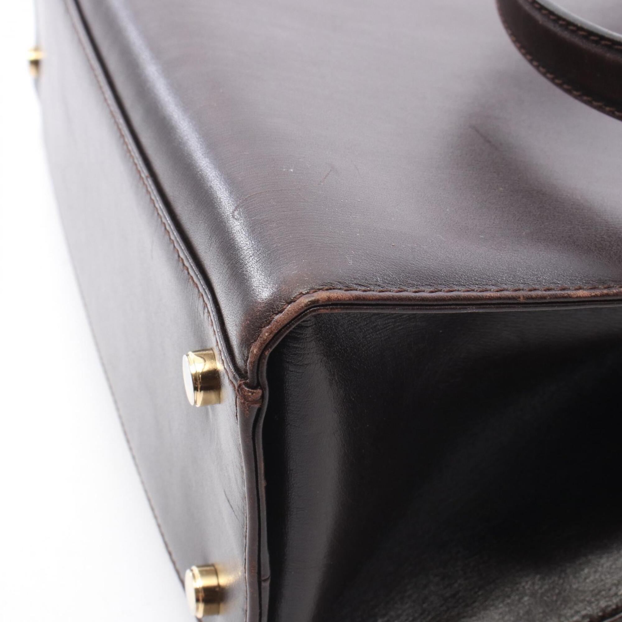 Salvatore Ferragamo Brown Leather Handbag Shoulder Bag (Pre-Owned)