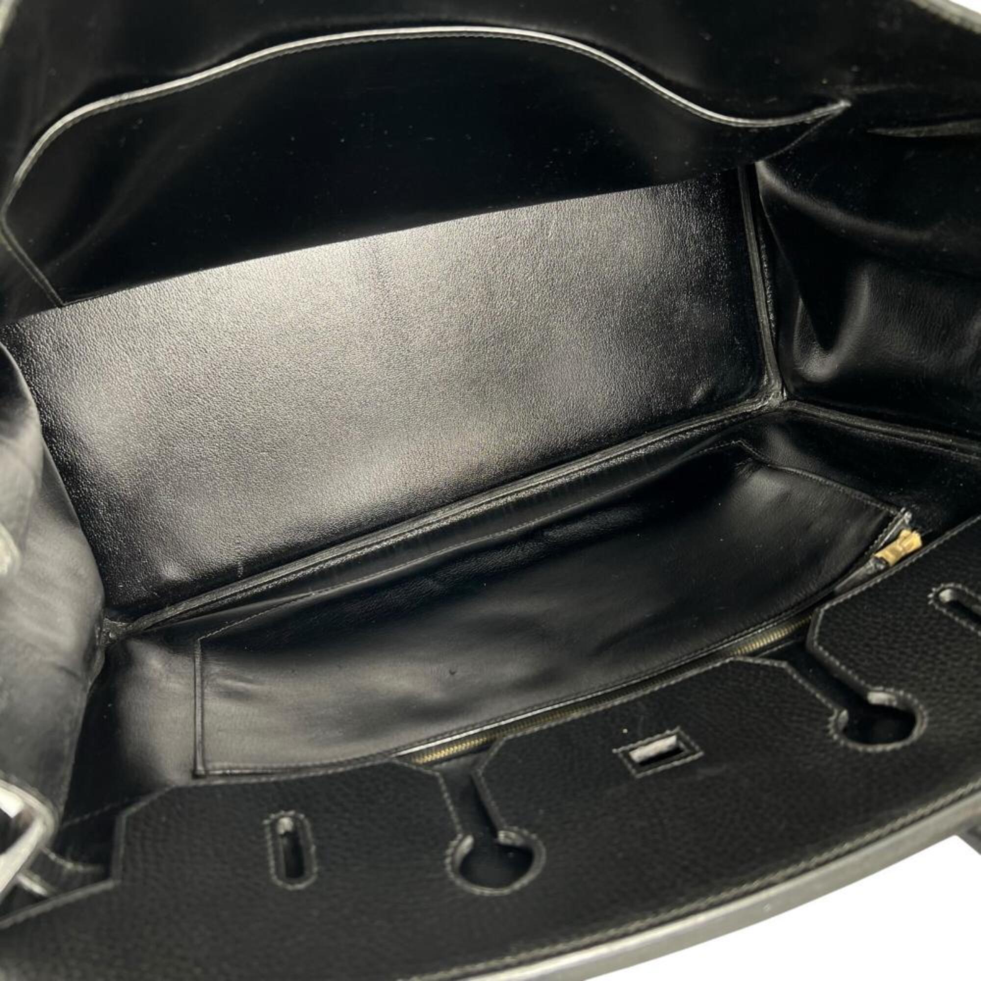 Hermes Black Leather Handbag (Pre-Owned)