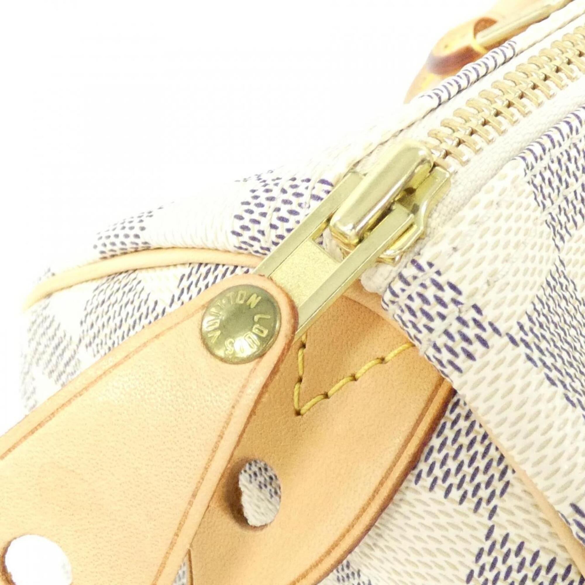Louis Vuitton Azur White Coated Canvas Boston Bag (Pre-Owned)