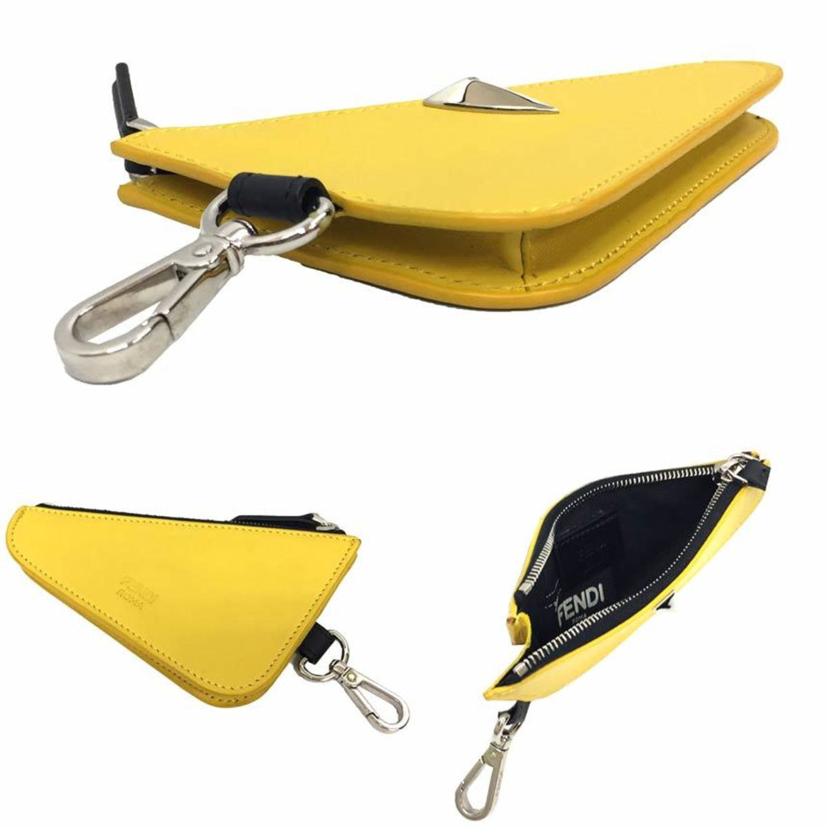 Fendi Yellow Leather Coin Purse/Coin Case (Pre-Owned)