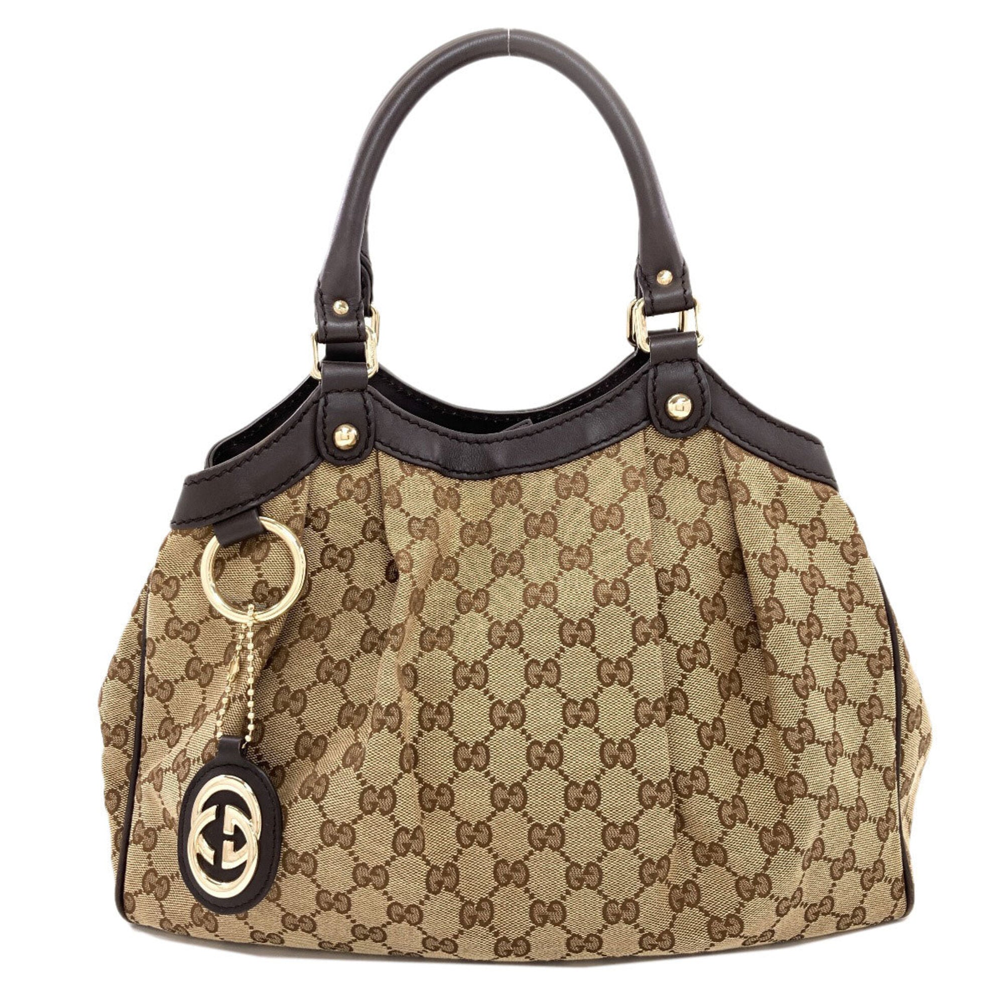 Gucci Brown Canvas Handbag (Pre-Owned)