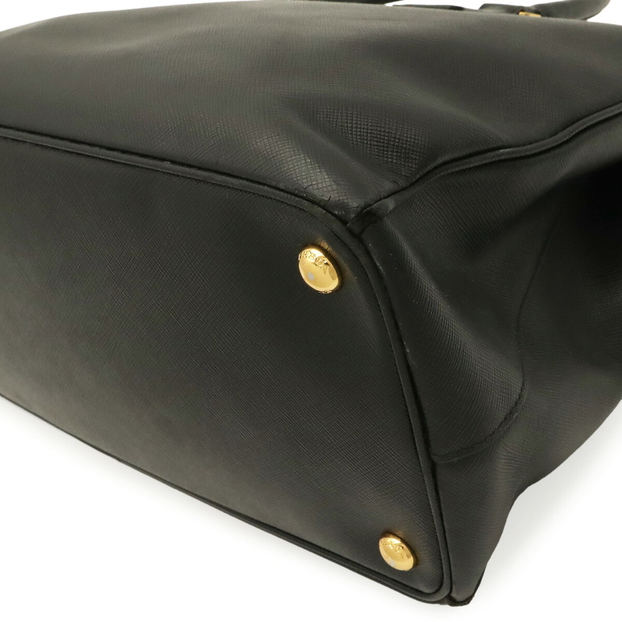 Prada Saffiano Black Nero Leather Handbag Shoulder Bag (Pre-Owned)