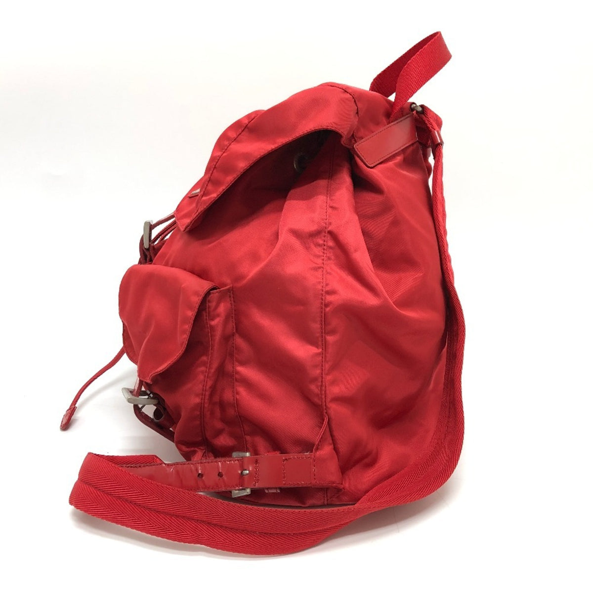 Prada Red Color Nylon Backpack (Pre-Owned)