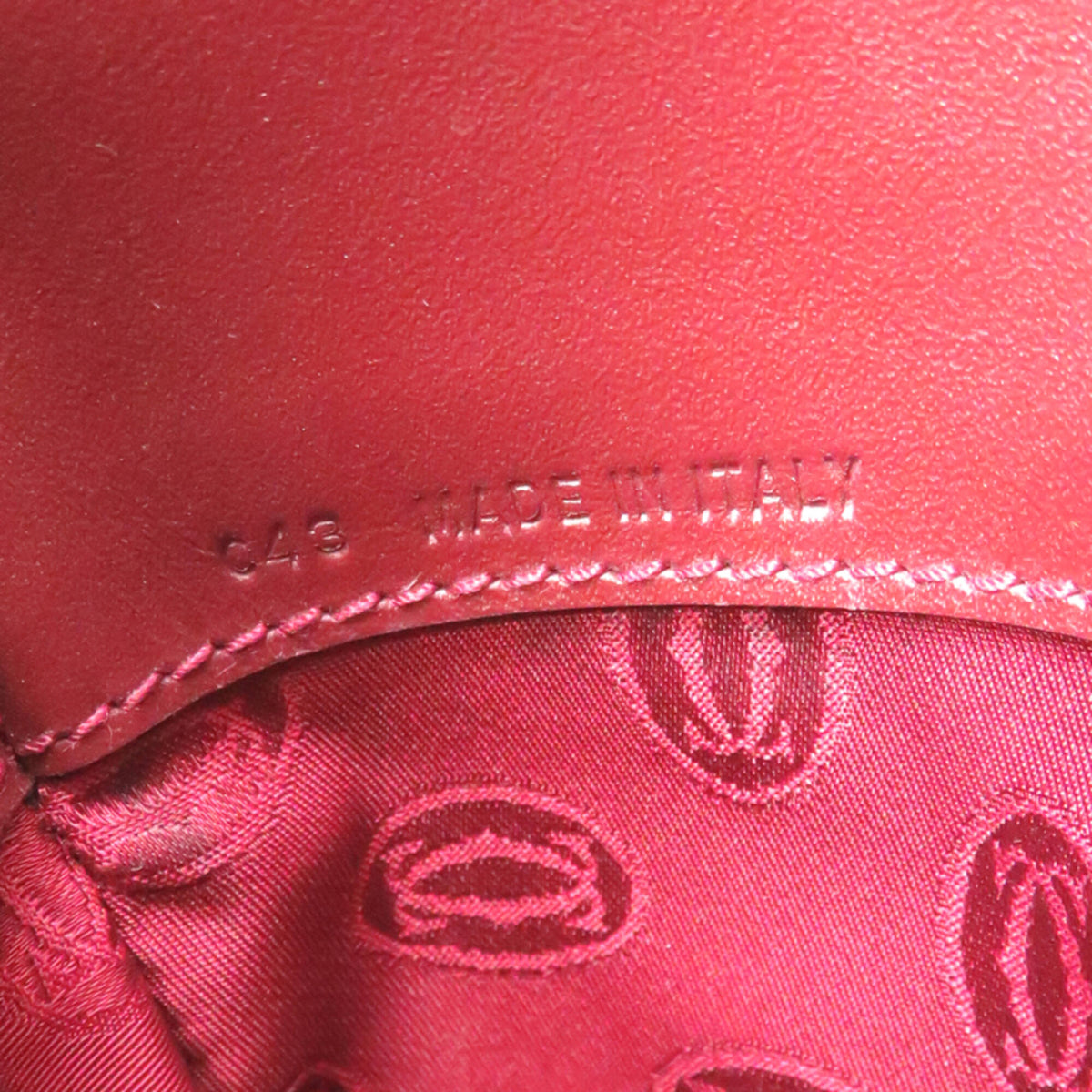 Cartier Bordeaux Red Color Leather Shoulder Bag (Pre-Owned)