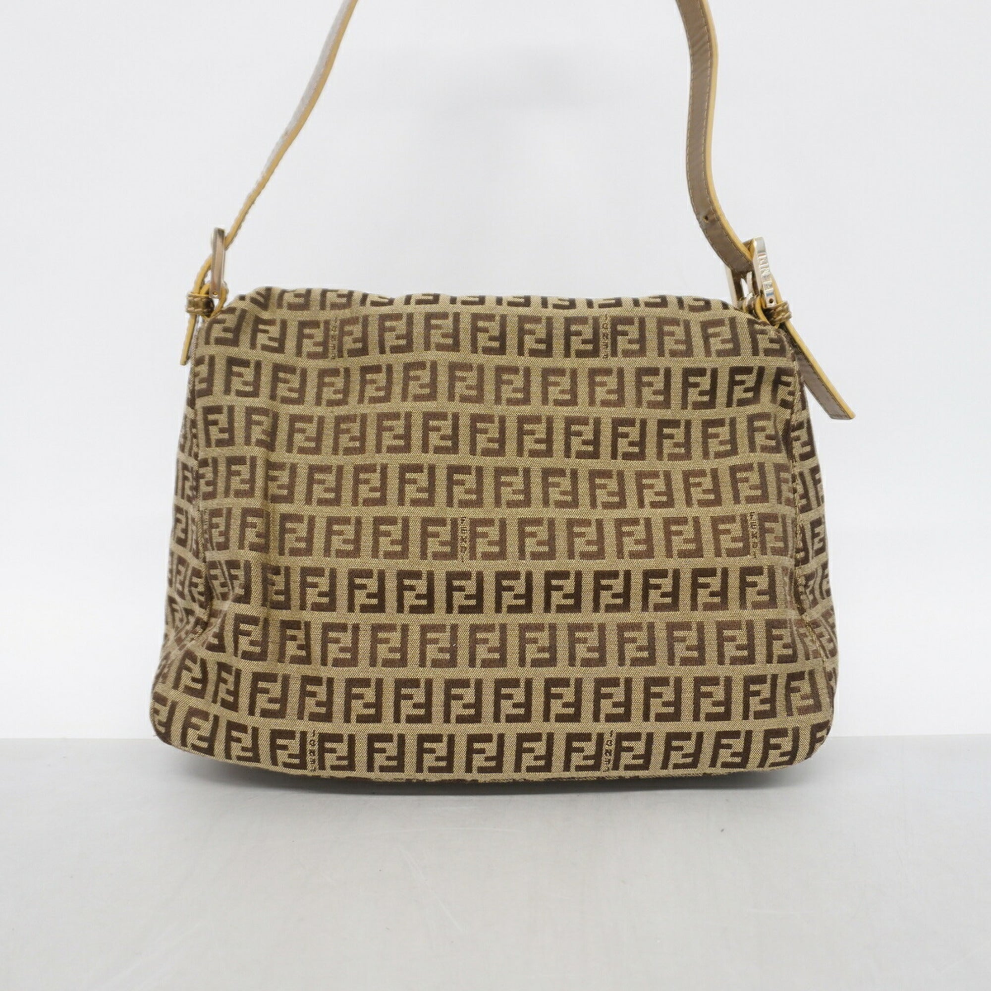 Fendi Beige Brown Nylon Canvas Handbag (Pre-Owned)