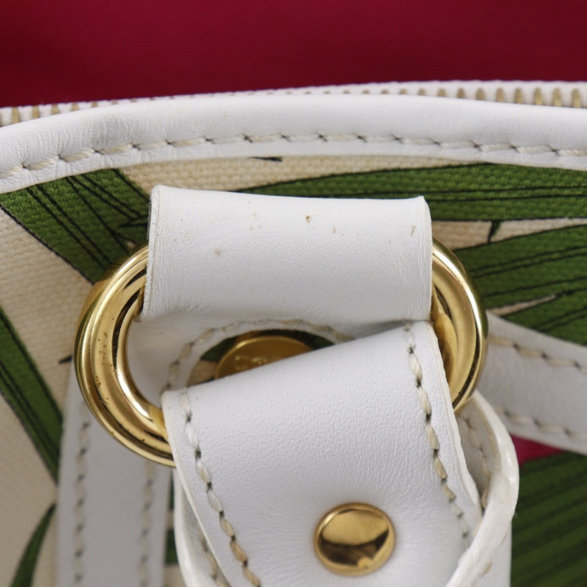 Celine Boogie White Canvas Handbag (Pre-Owned)