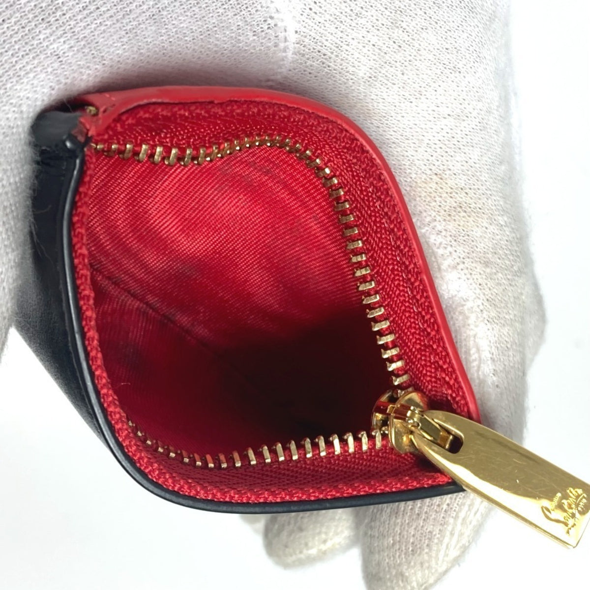 Christian Louboutin Black Multi-Color Leather Wallet (Tri-Fold) (Pre-Owned)