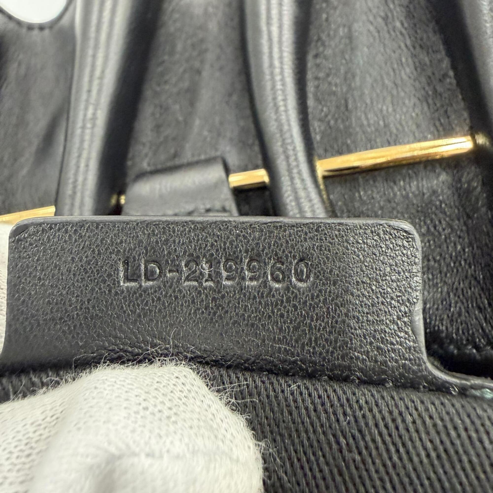 Salvatore Ferragamo Black Leather Shoulder Bag Tote Bag (Pre-Owned)