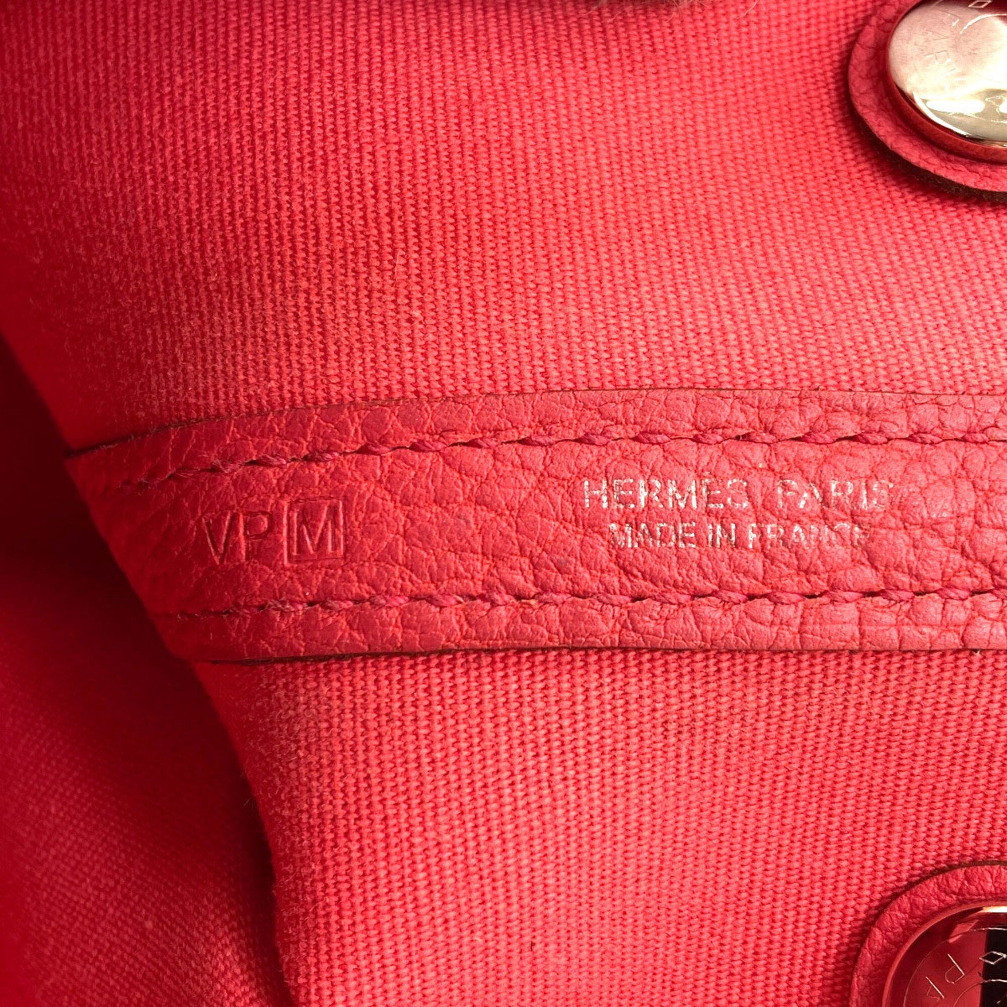 Hermes Pink Toile Officier Handbag (Pre-Owned)