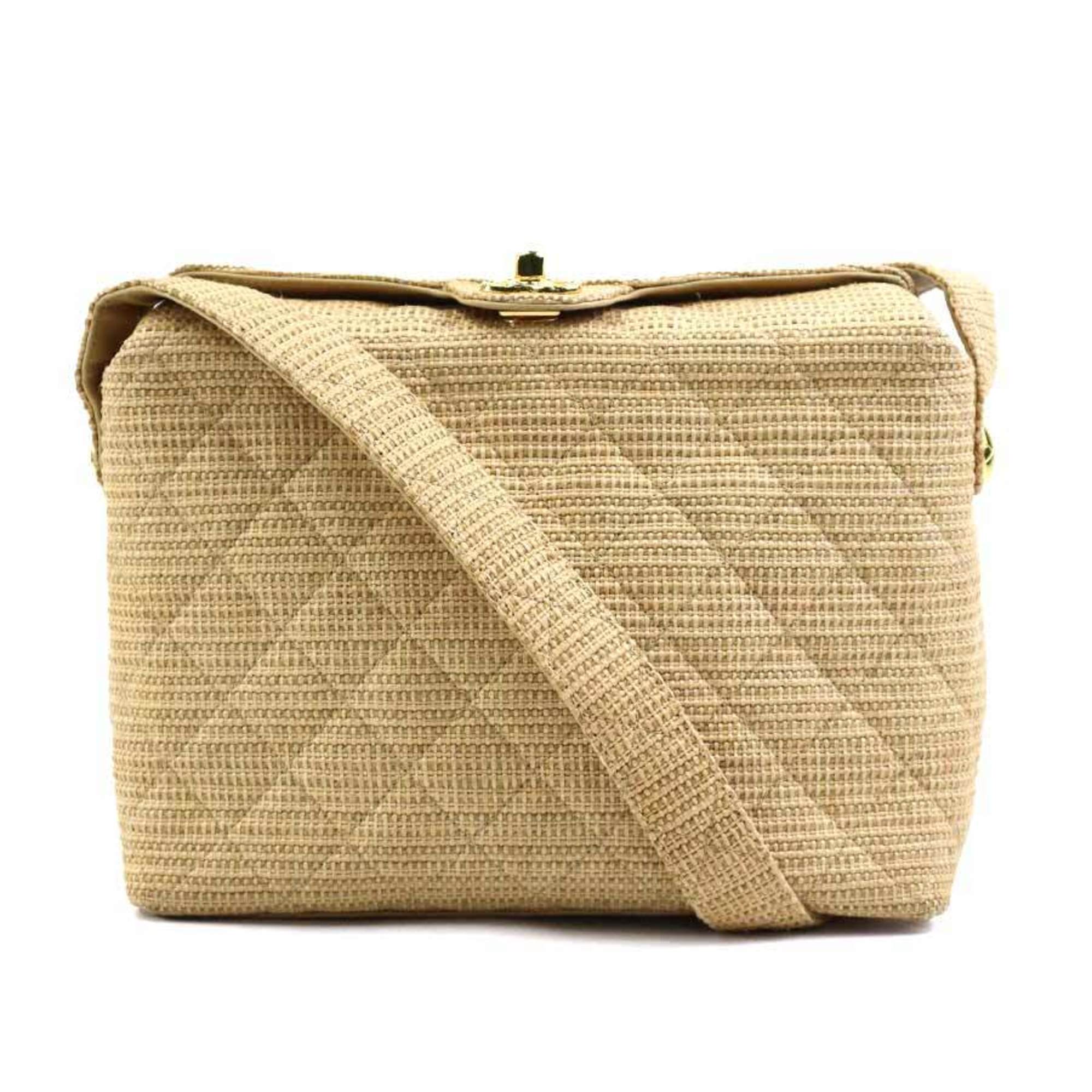 Chanel Beige Raffia Shoulder Bag (Pre-Owned)