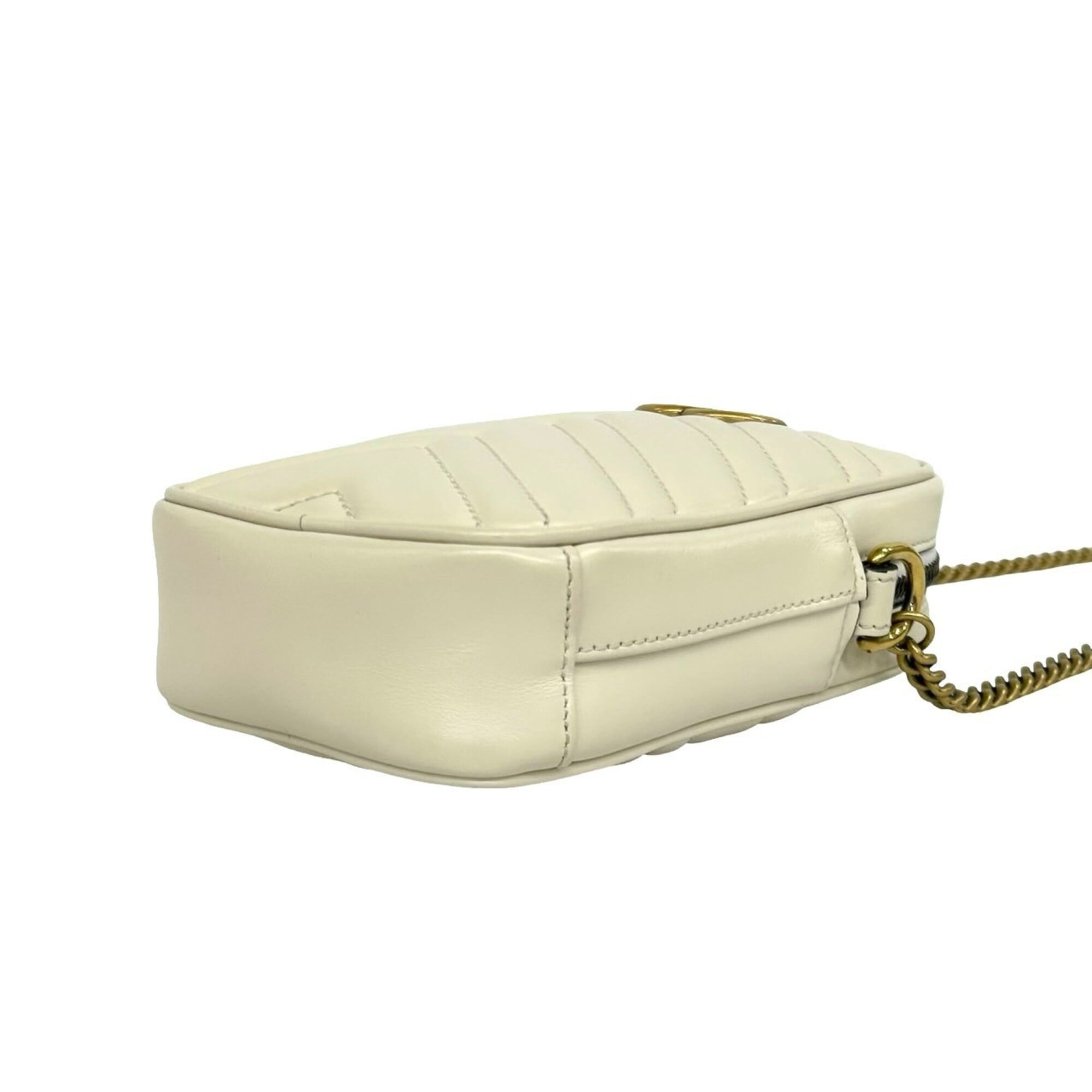 Gucci White Leather Pochette Shoulder Bag (Pre-Owned)