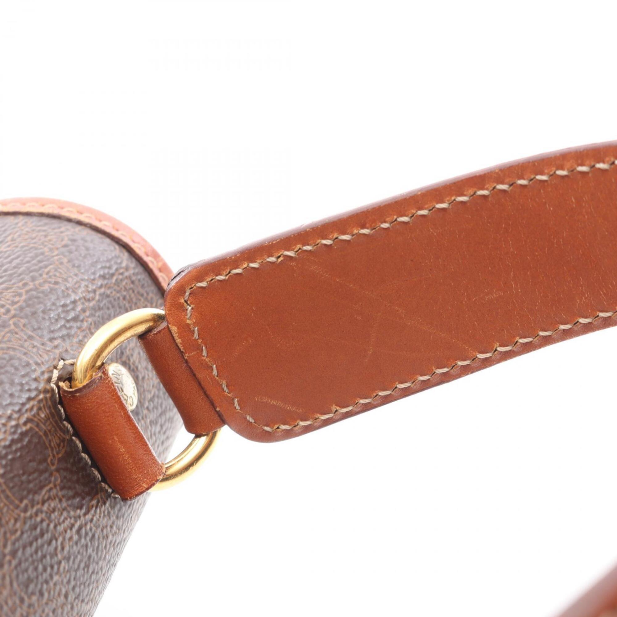 Celine Macadam Brown Coated Canvas Handbag (Pre-Owned)
