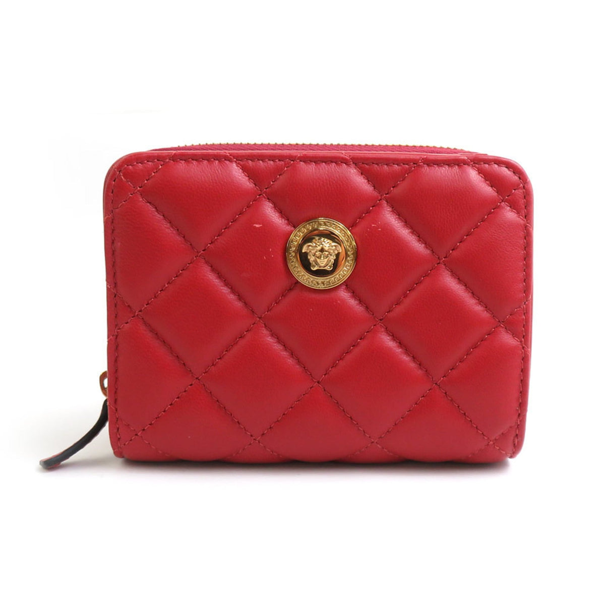 Versace Red Color Leather Wallet (Bi-Fold) (Pre-Owned)