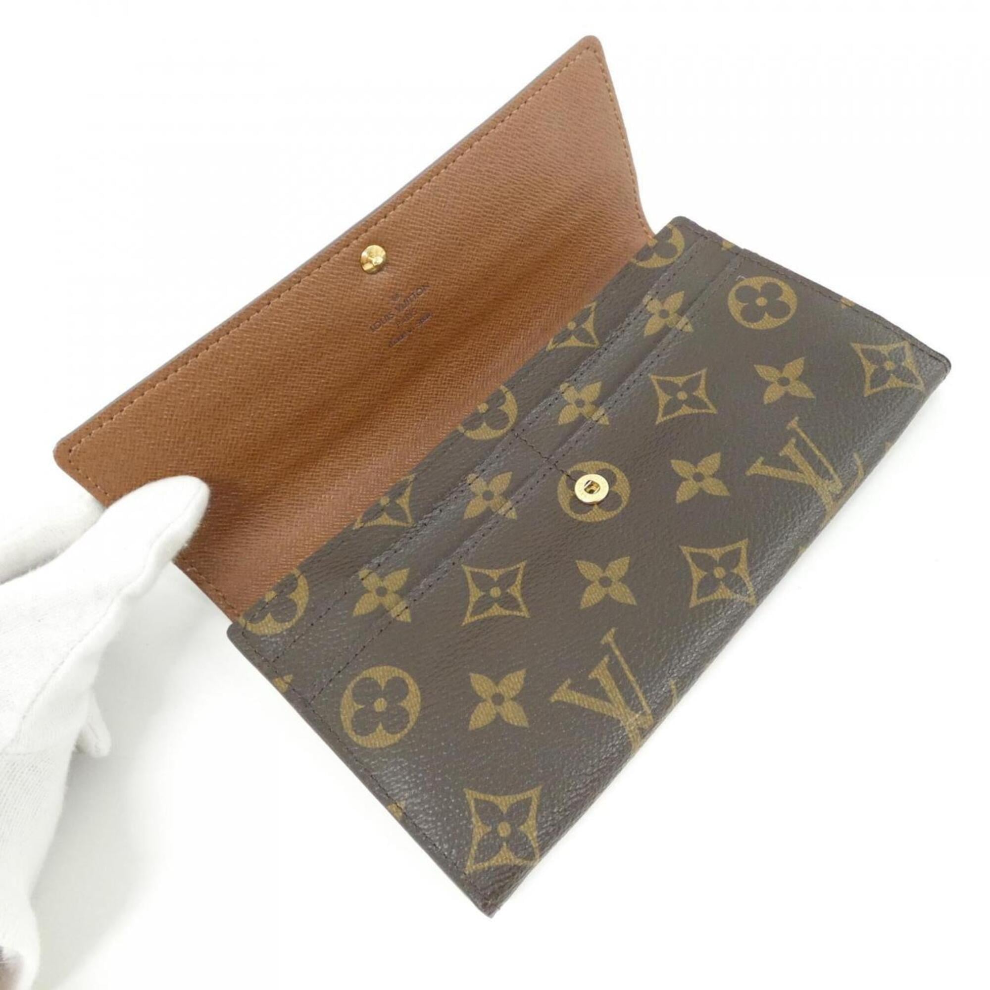 Louis Vuitton Brown Coated Canvas Long Wallet (Bi-Fold) (Pre-Owned)