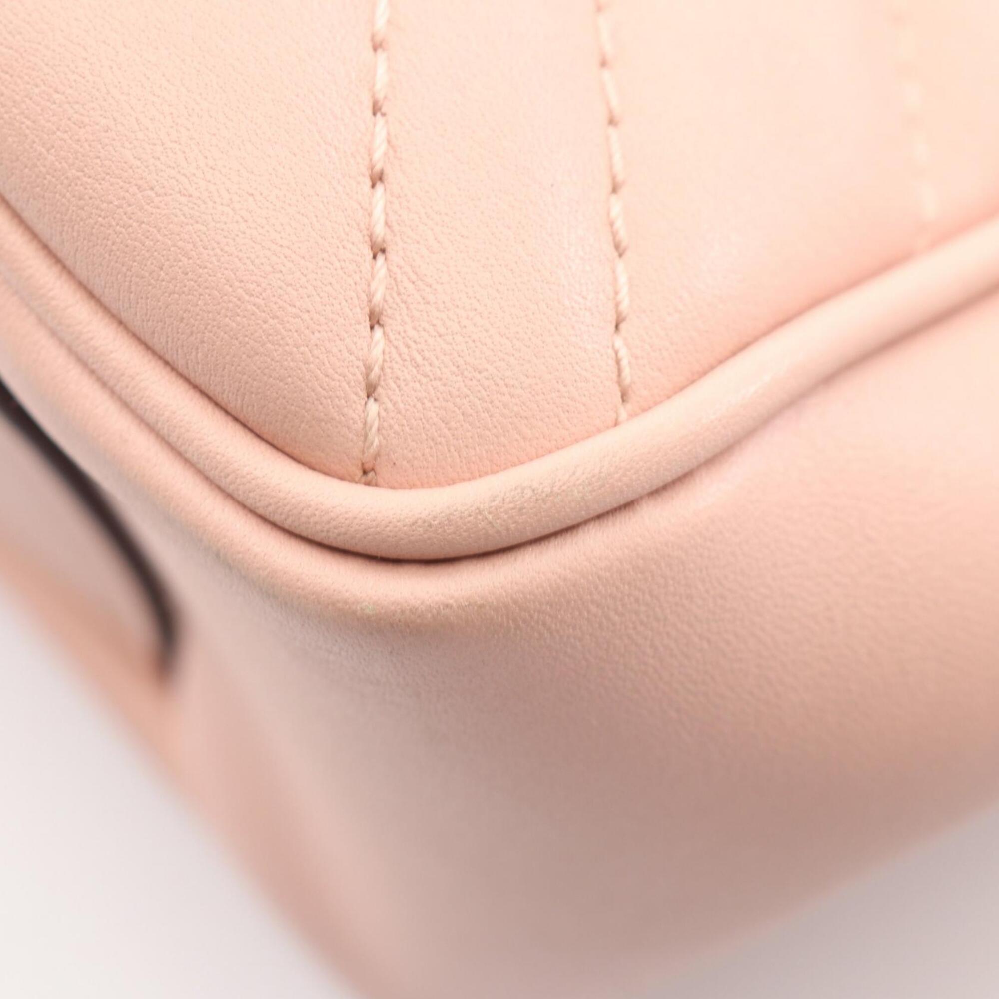 Gucci Gg Marmont Pink Leather Handbag Shoulder Bag (Pre-Owned)