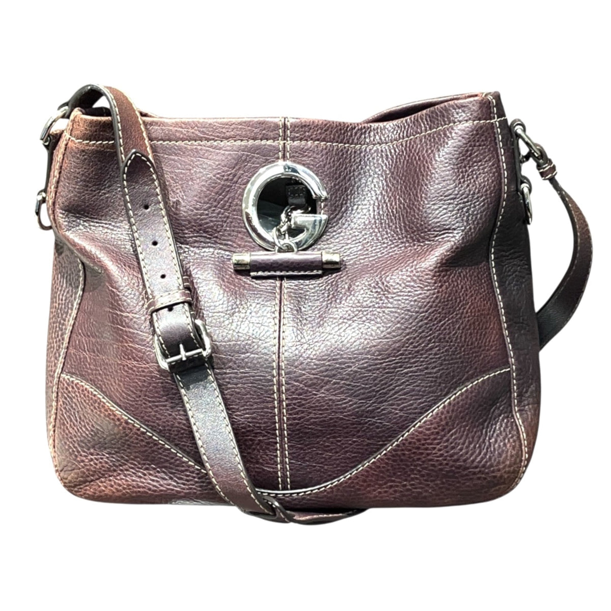 Gucci Wine Leather Shoulder Bag (Pre-Owned)