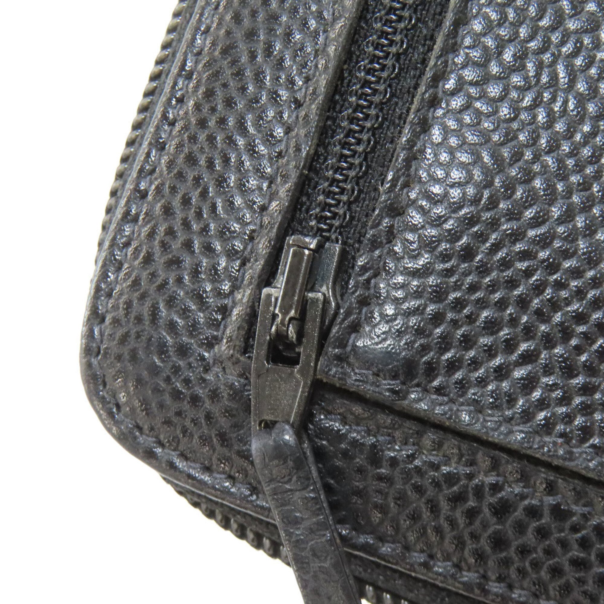 Chanel Black Grained Calfskin Long Wallet (Bi-Fold) (Pre-Owned)