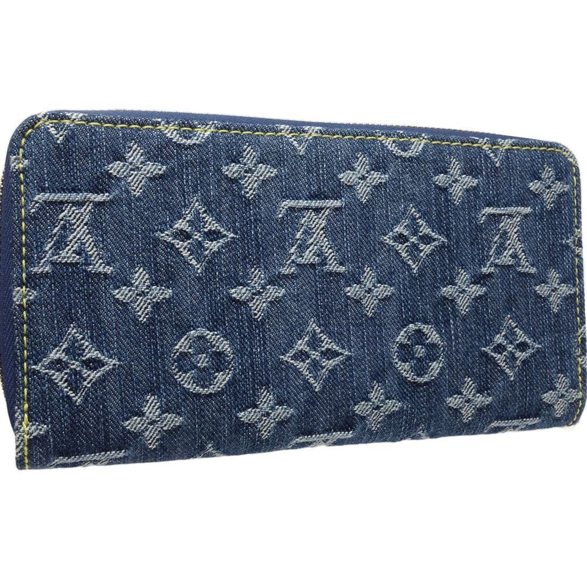 Louis Vuitton Monogram Denim Blue Monogram Monogram Denim Long Bill Wallet (Bi-Fold) (Pre-Owned)