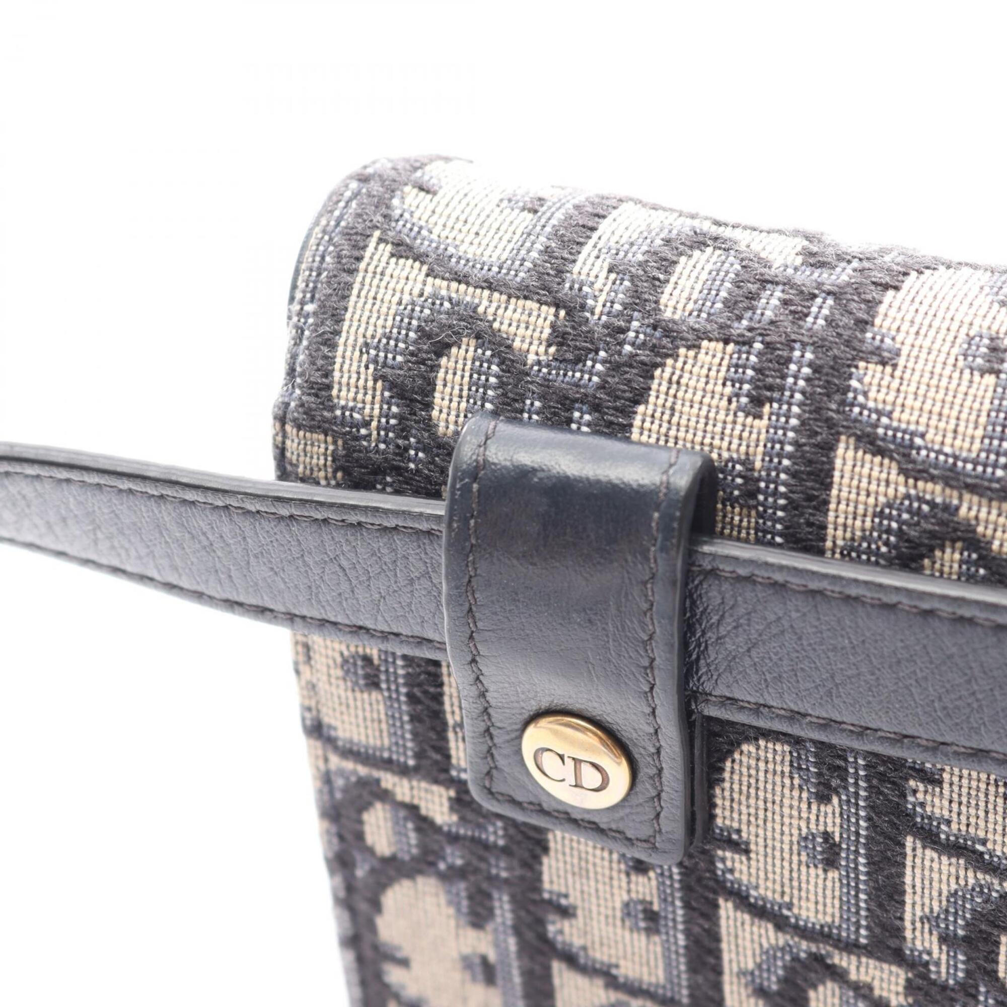 Christian Dior Ivory Navy Canvas Leather Fanny Pack Handbag Saddle Bag (Pre-Owned)