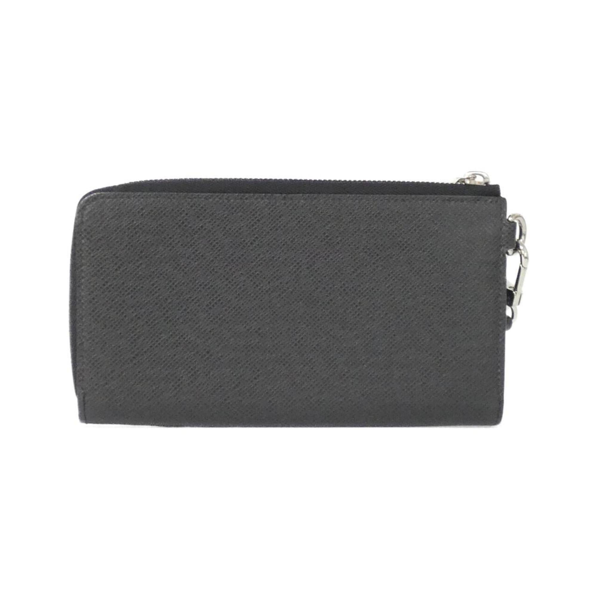 Louis Vuitton Black Taiga Leather Leather Long Wallet (Bi-Fold) (Pre-Owned)