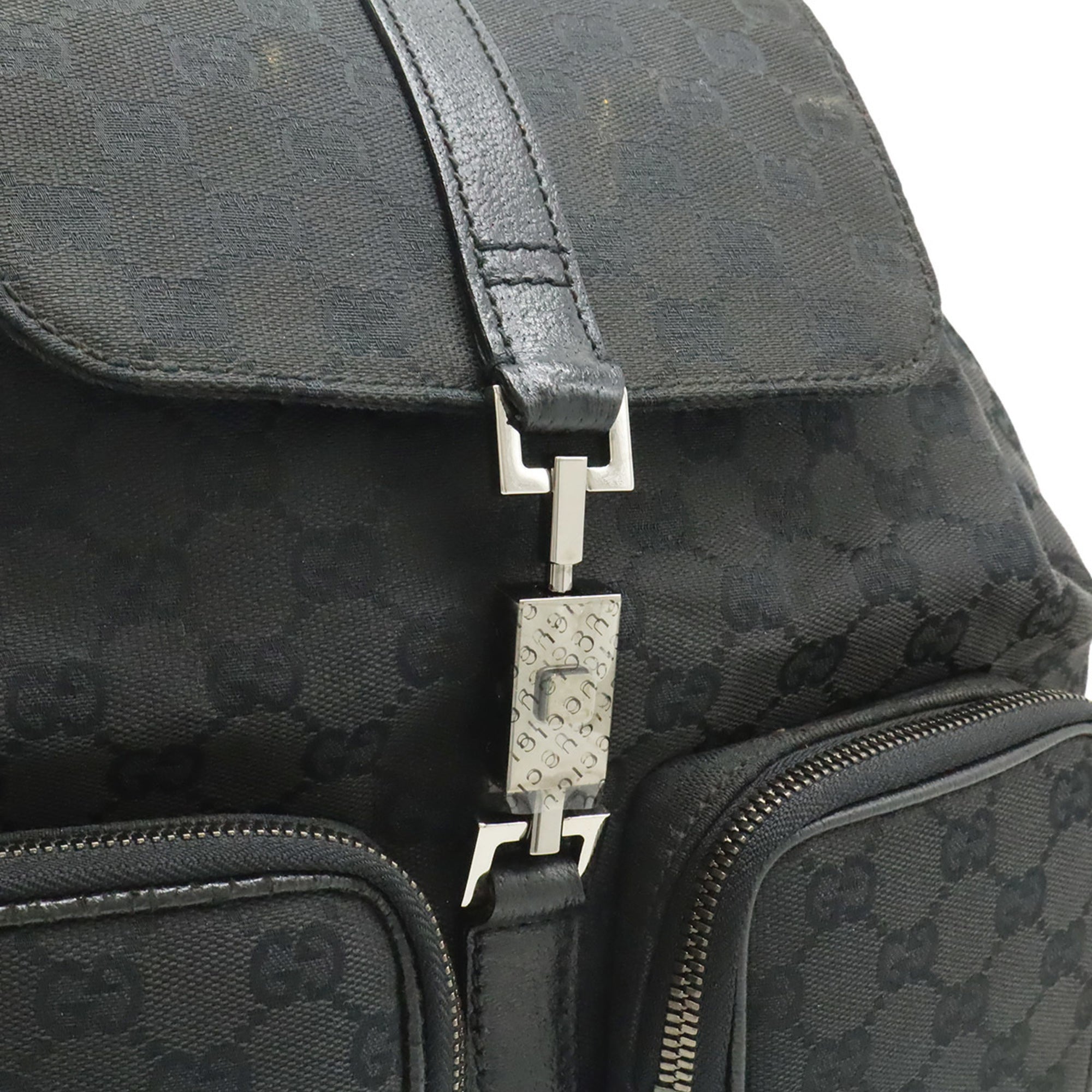 Gucci Black Gg Canvas Backpack (Pre-Owned)