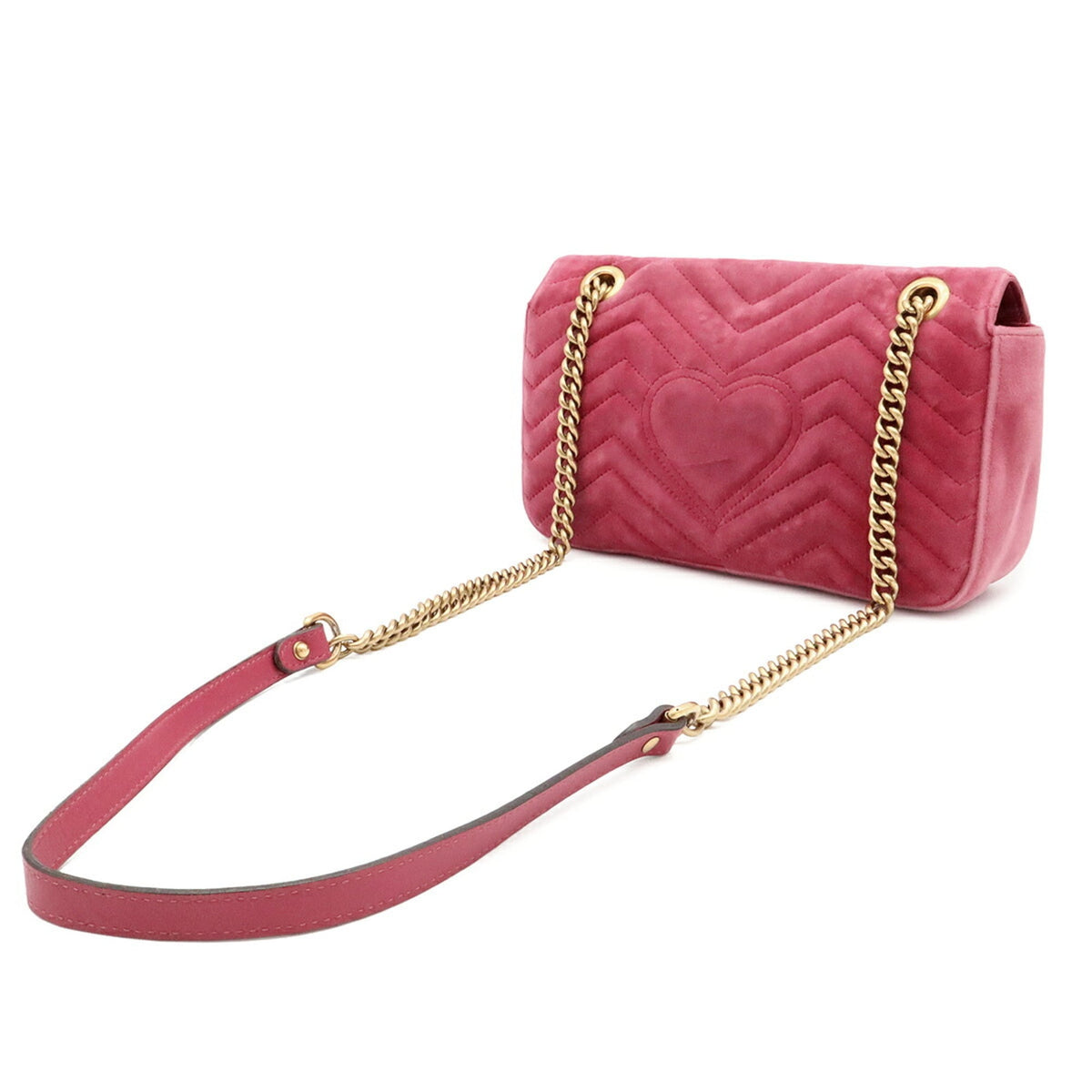 Gucci Pink Suede Pochette Shoulder Bag (Pre-Owned)
