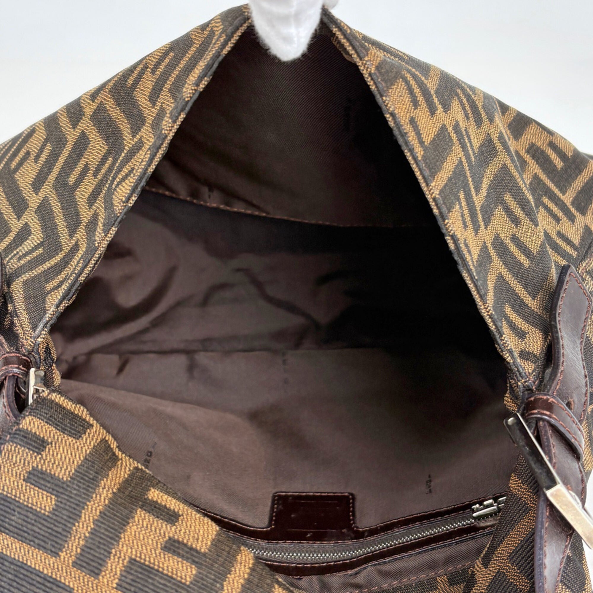 Fendi Brown Canvas Leather Shoulder Bag (Pre-Owned)