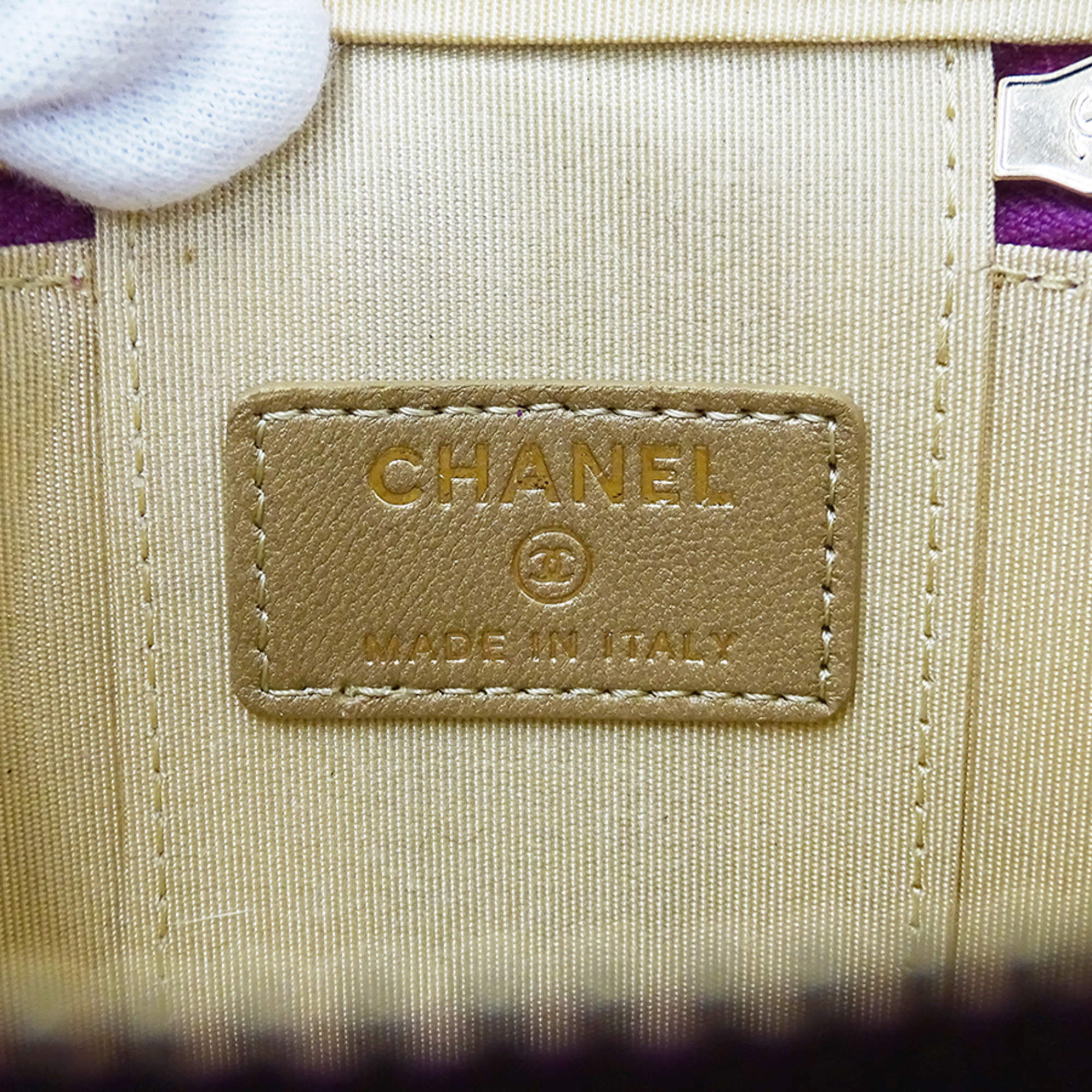 Chanel Purple Leather Handbag Shoulder Bag Vanity Bag (Pre-Owned)