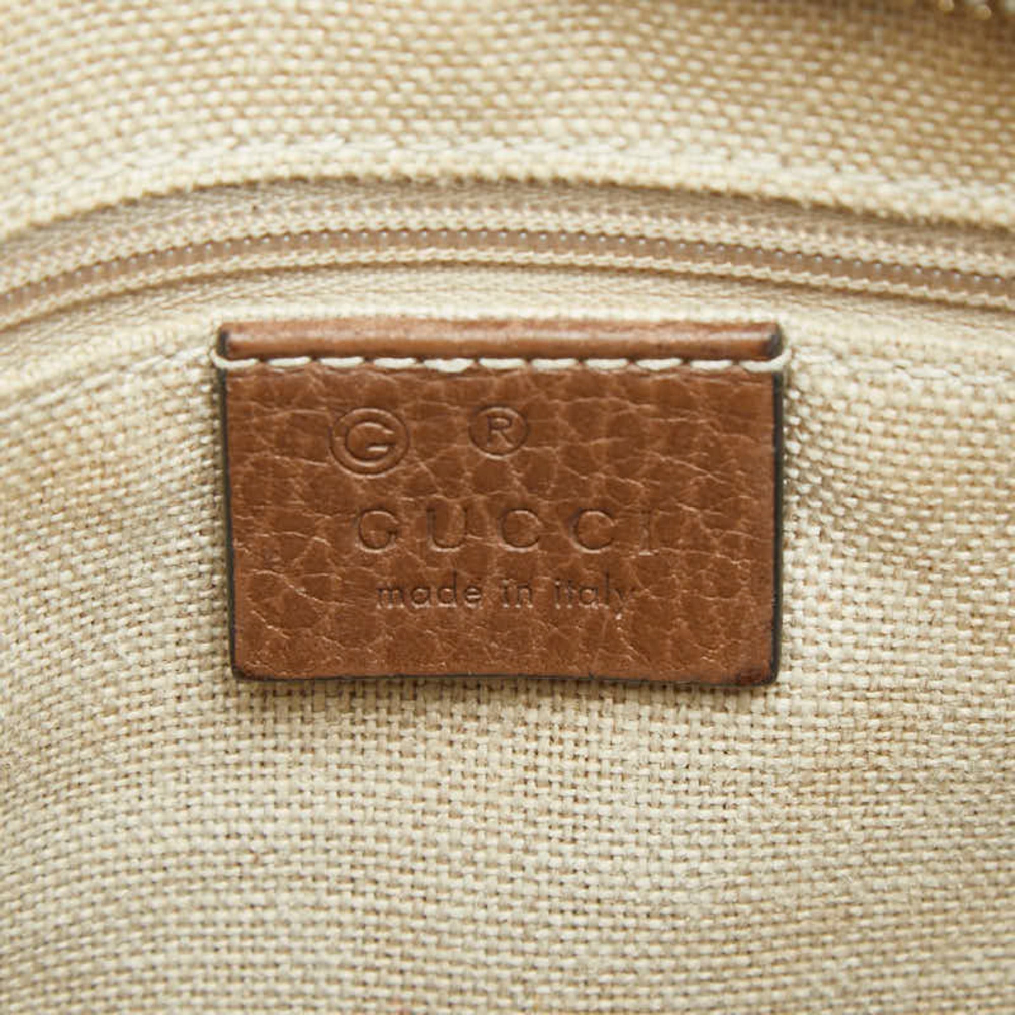 Gucci Gg Canvas Black Leather Handbag Shoulder Bag (Pre-Owned)