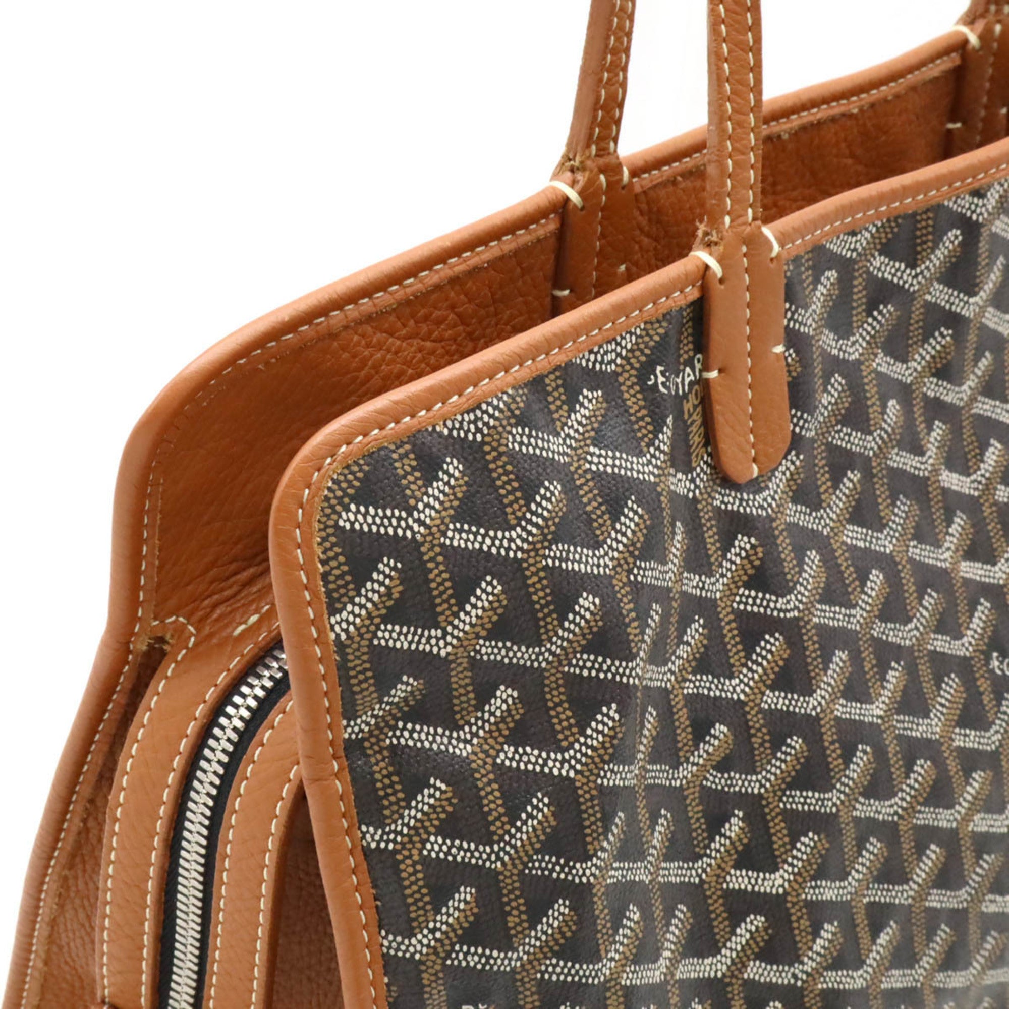 Goyard Black Brown White Pvc Leather Shoulder Bag Tote Bag (Pre-Owned)