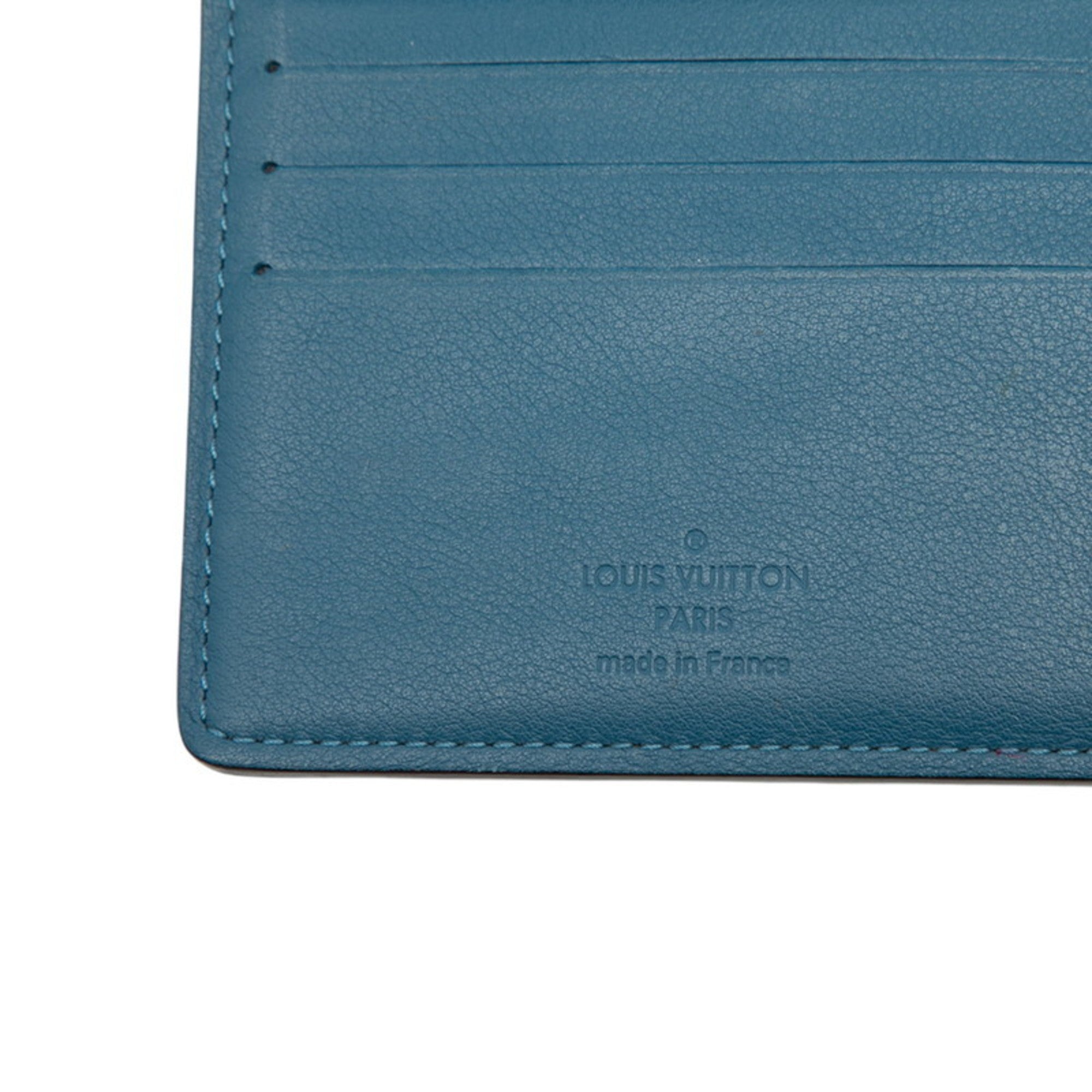 Louis Vuitton Blue Leather Wallet (Bi-Fold) (Pre-Owned)